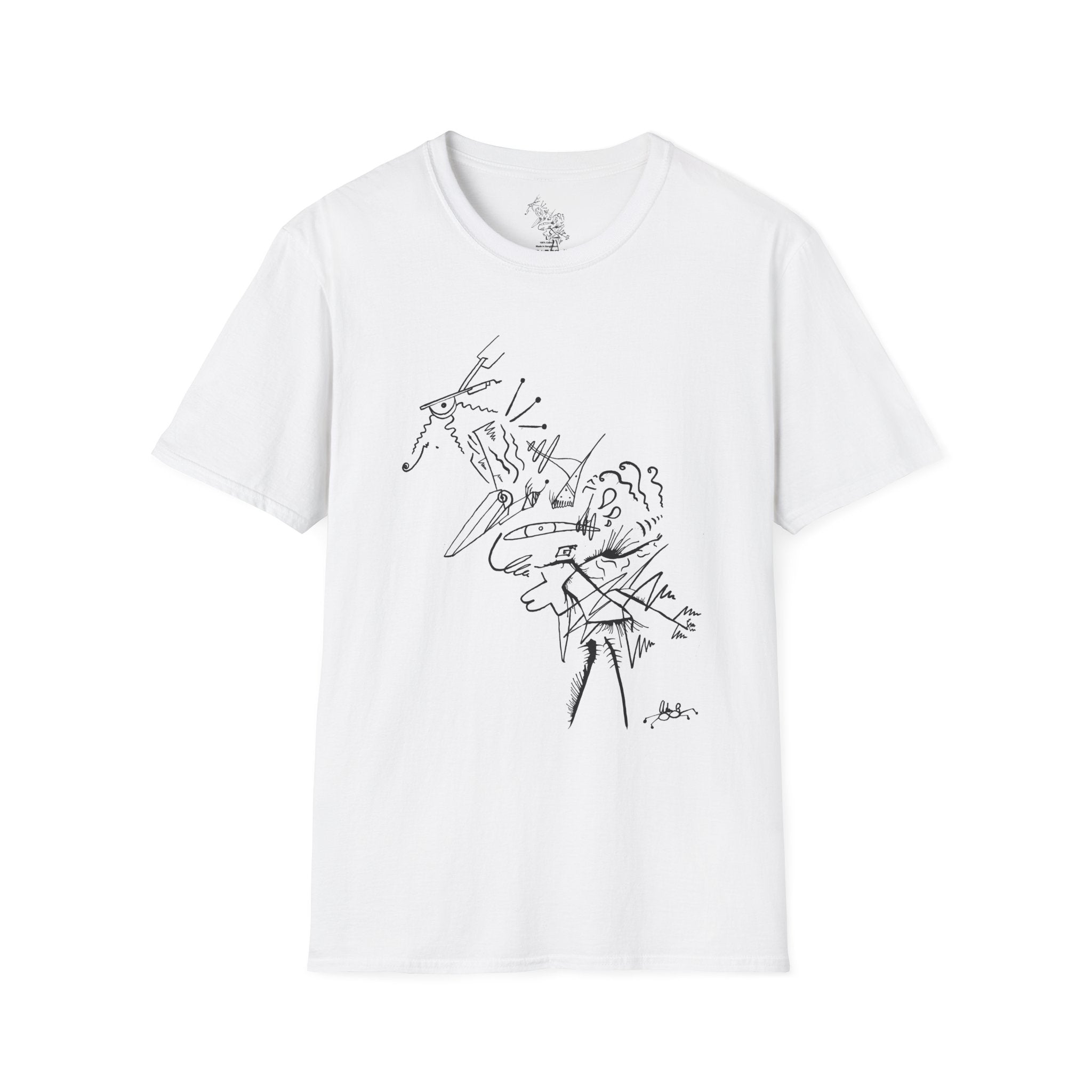Dubstep Chicken T-Shirt — Minimal Black Sketch Graphic Tee