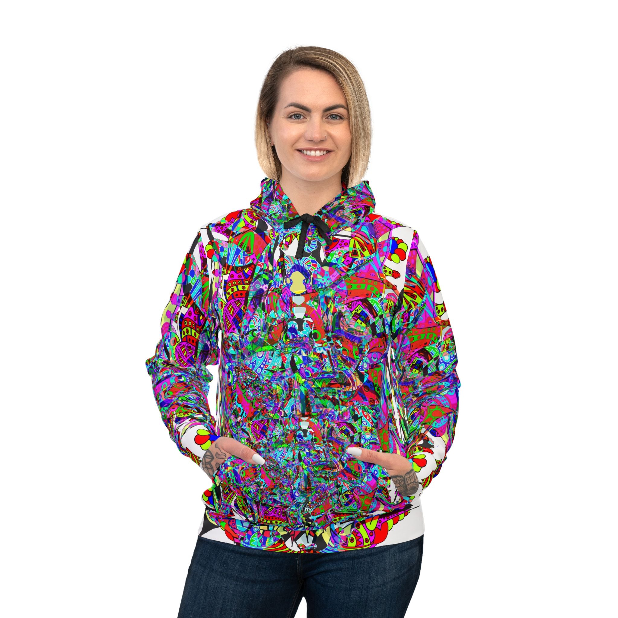 Neon Waffle Monster 12 Athletic Hoodie