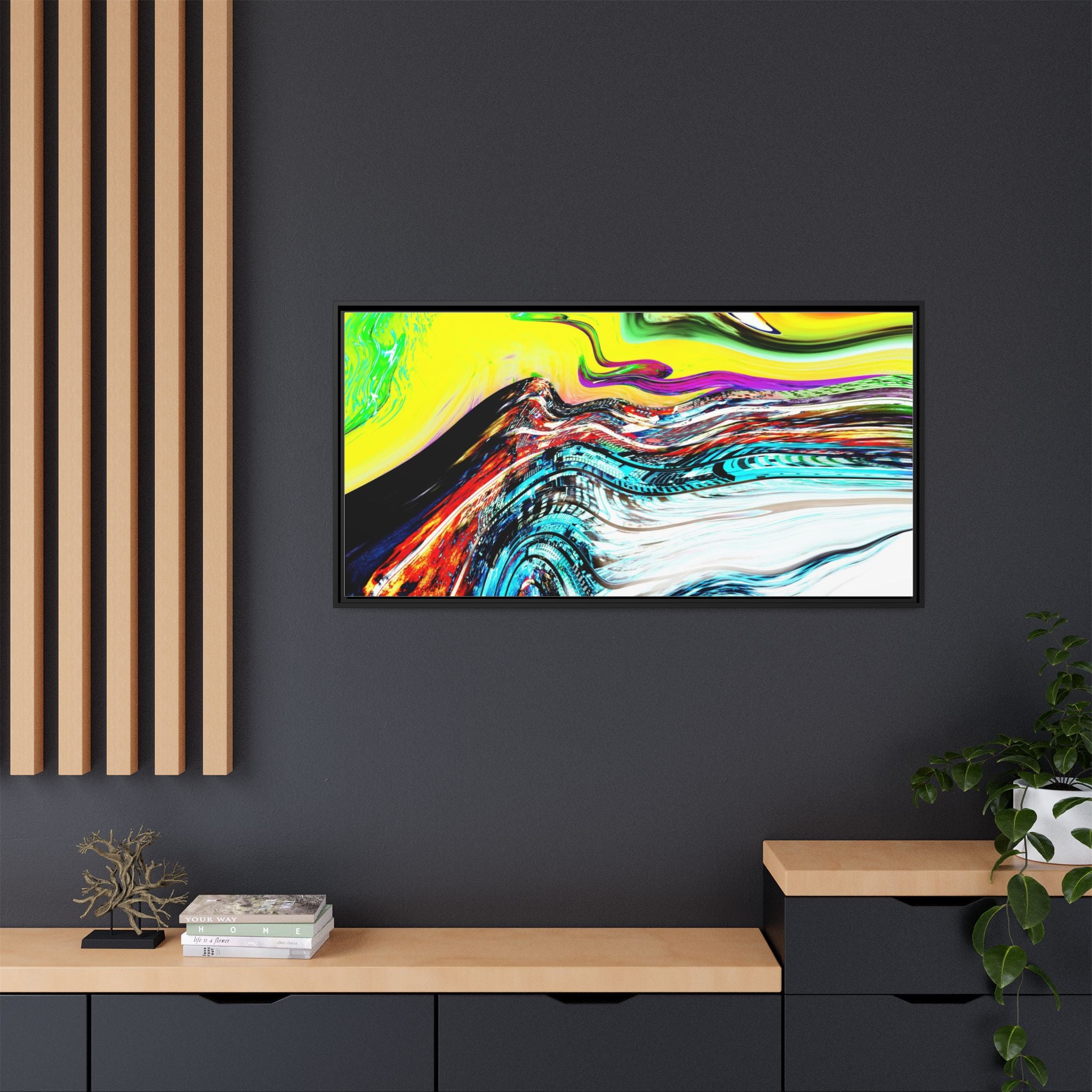 Slip And Slide Matte Canvas Framed Wall Art