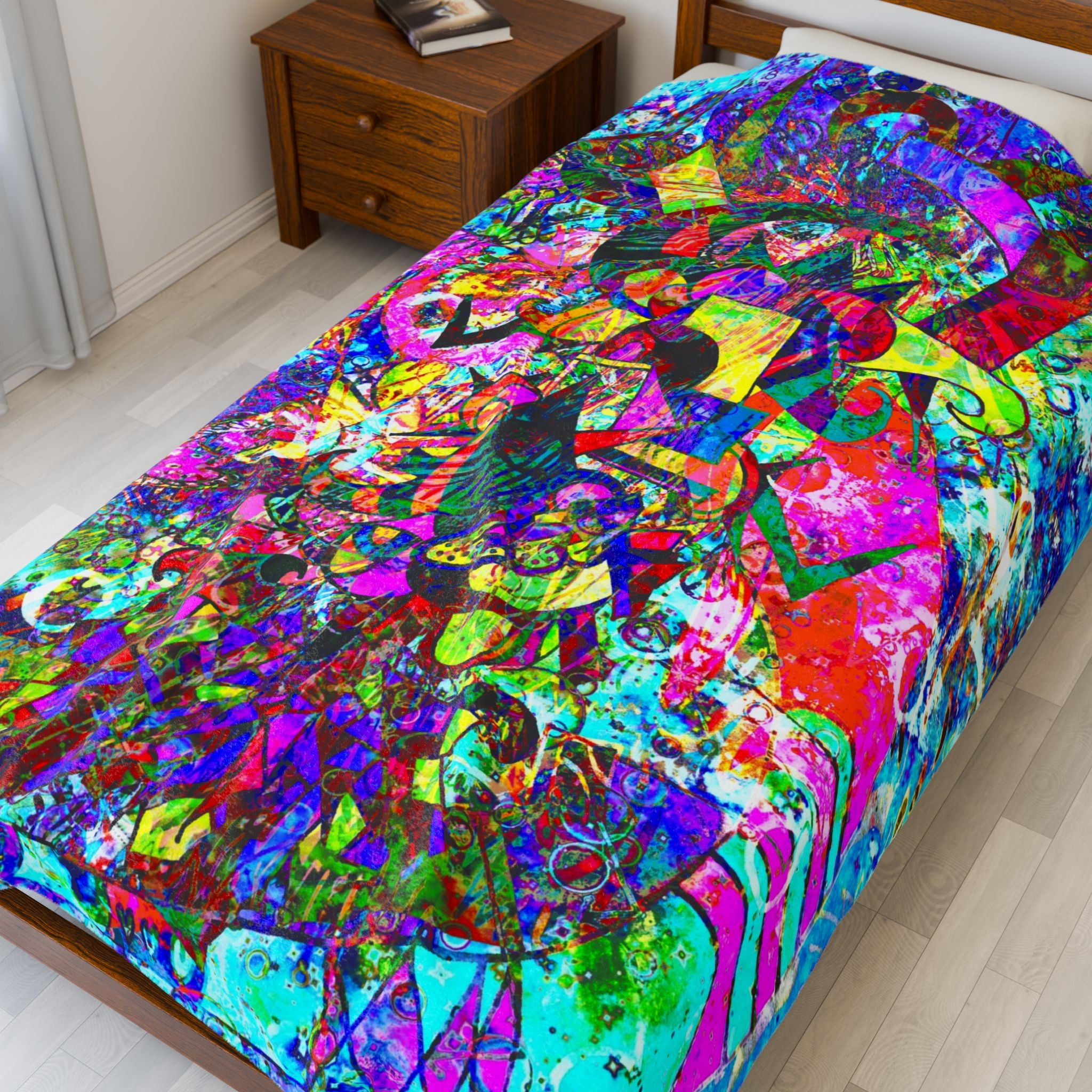 Love Monster Plush Blanket — Vibrant Psychedelic Throw for Home & Gifts