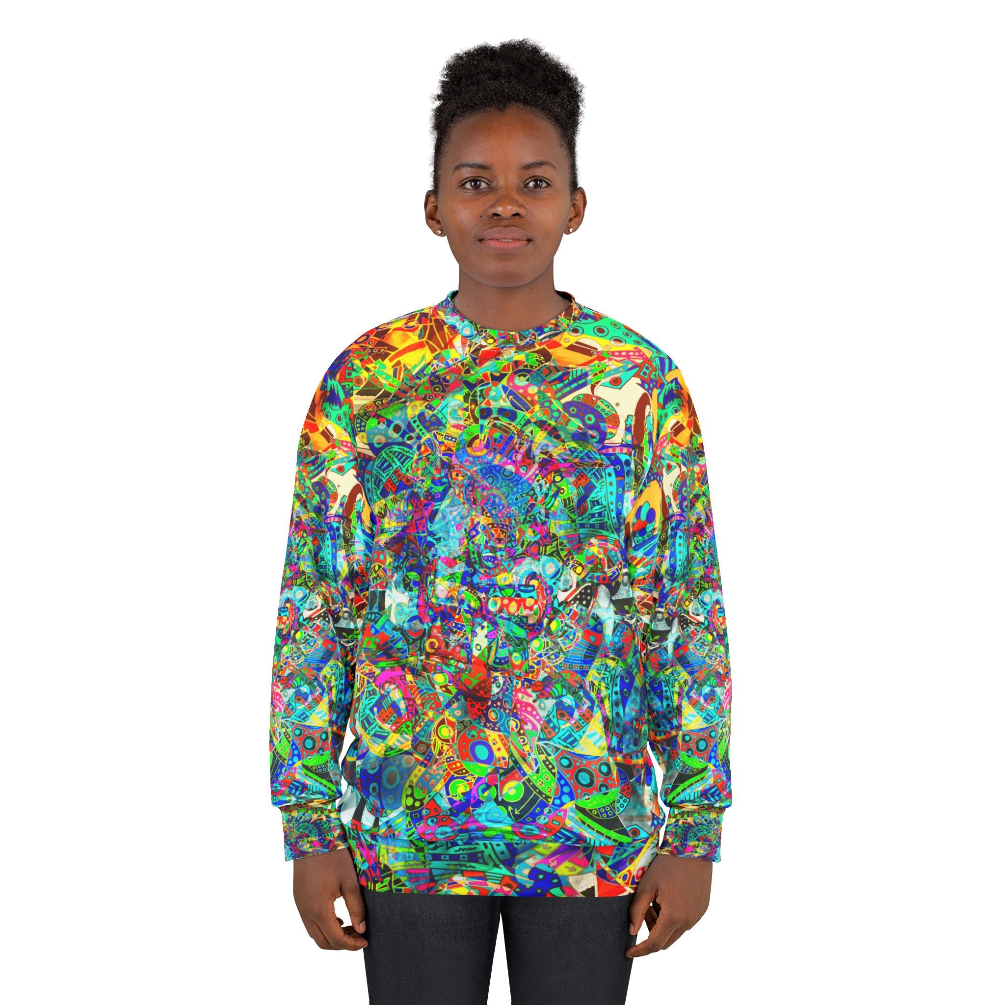 HYPERDIMENSIONAL SURFER - Psychedelic Abstract All-Over Print Sweatshirt