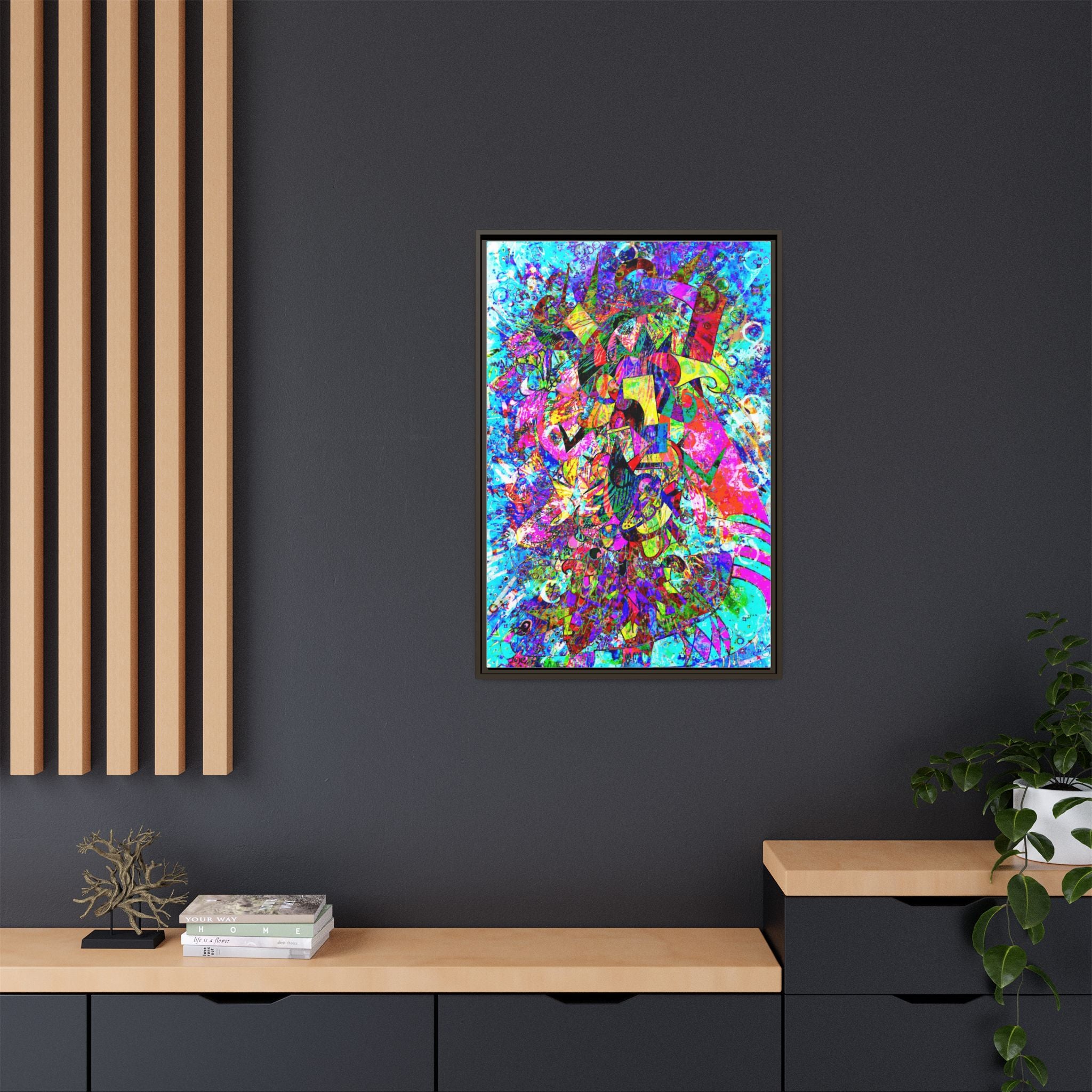 Love Monster Matte Canvas, Framed (Multi-color)
