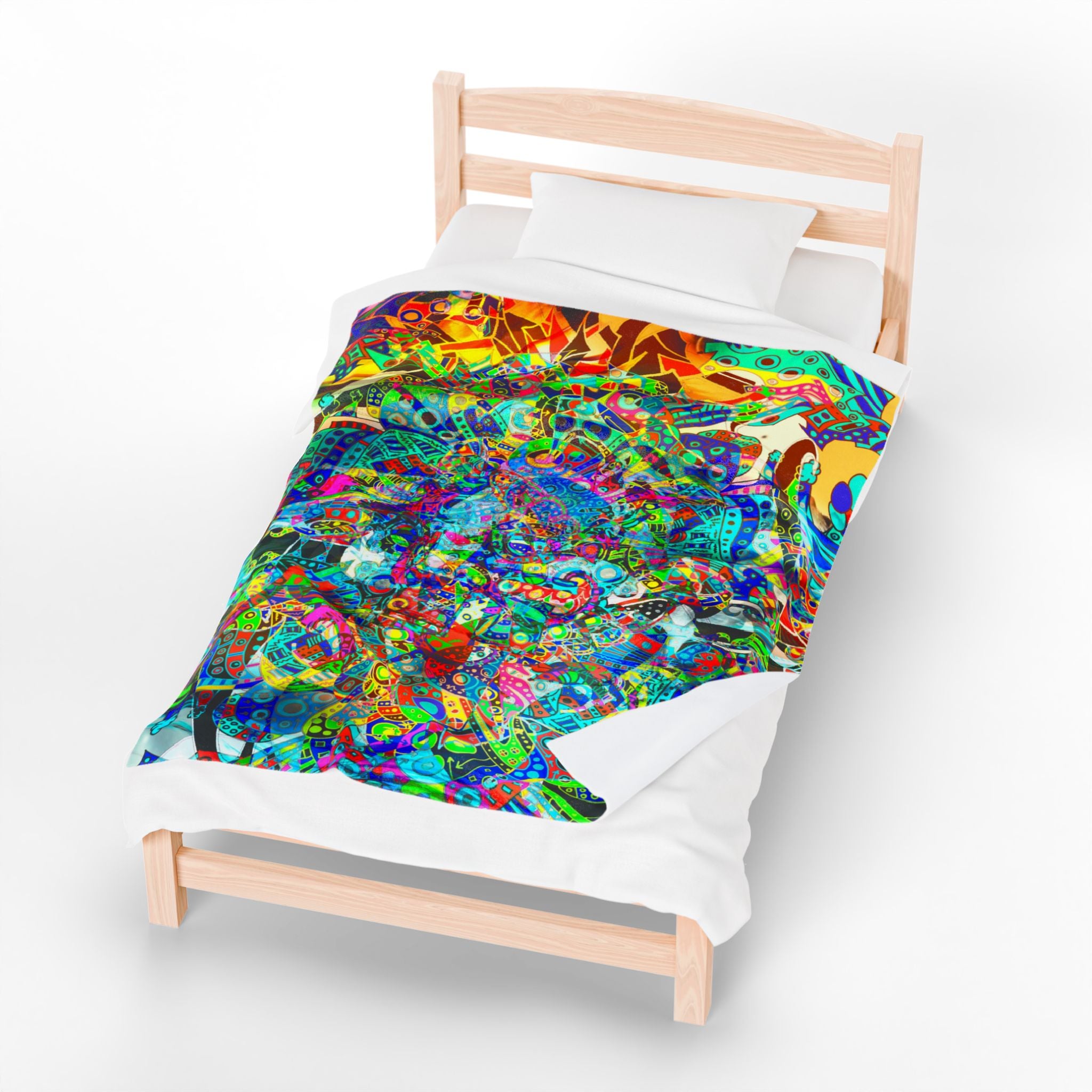 HYPERDIMENSIONAL SURFER Plush Blanket — Psychedelic Abstract Throw