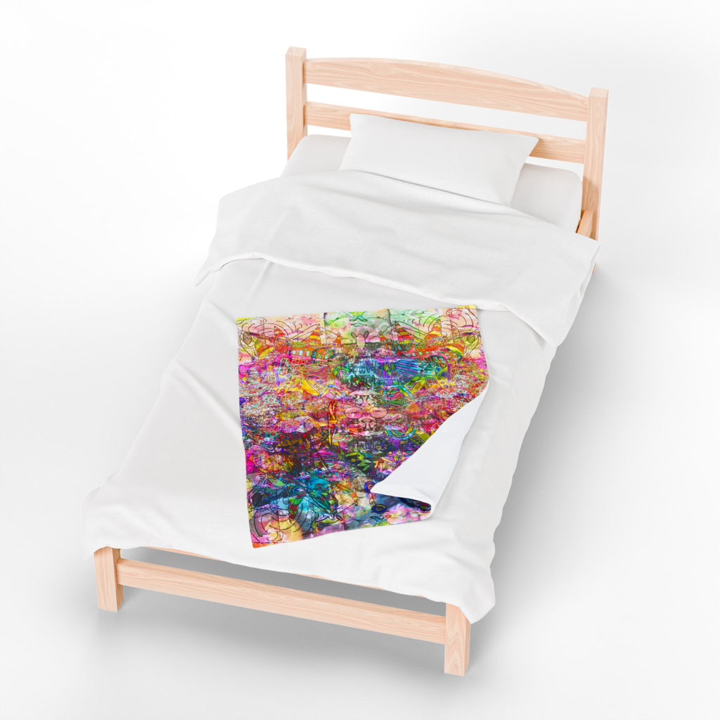 Dance Like There's No Tomorrow Plush Blanket — Colorful Abstract Art Throw