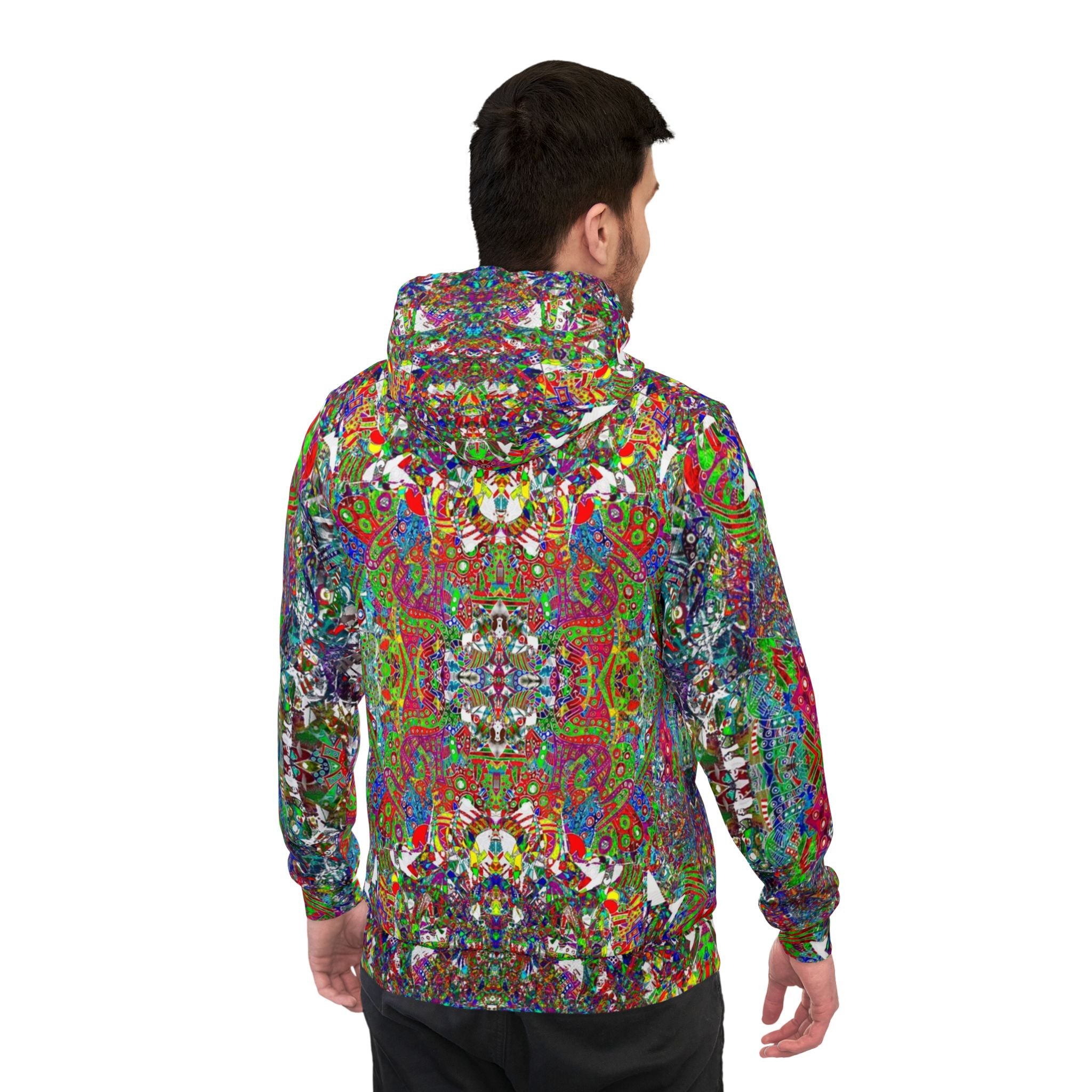 D Tizzle Athletic Hoodie — All-Over Print Vibrant Pattern