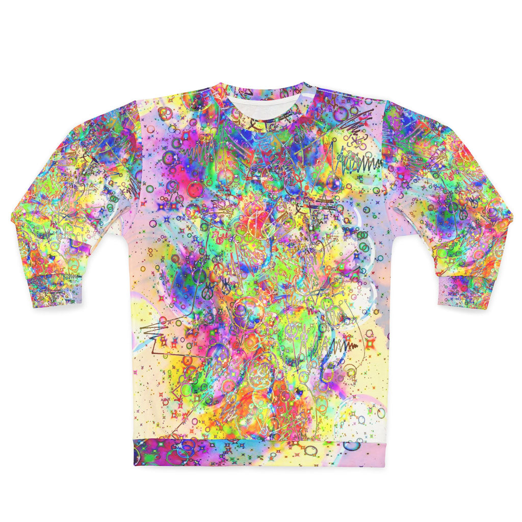 BAF Beautiful - Psychedelic Paint Splash Sweatshirt — Vibrant All-Over Print Crewneck