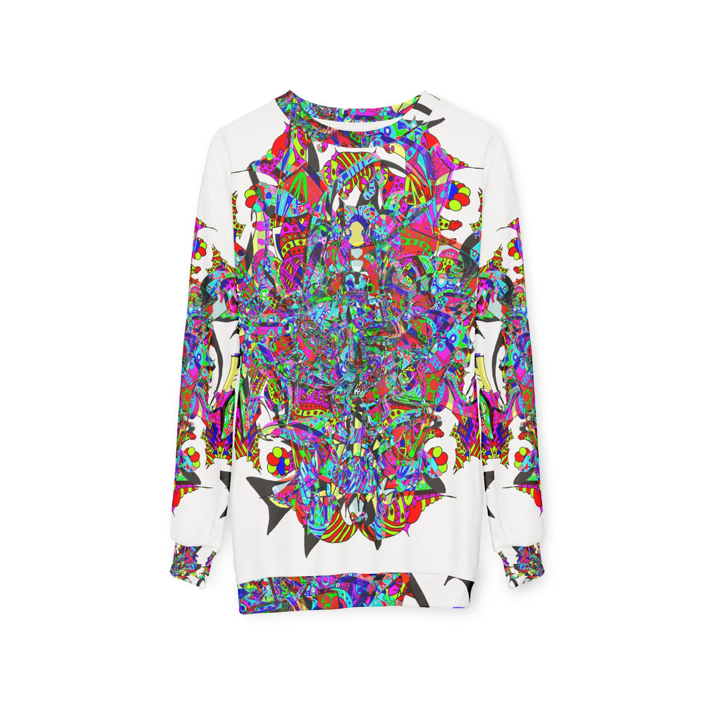Neon Waffle Monster 12 Psychedelic Kaleidoscope Sweatshirt — Colorful Abstract All-Over Print