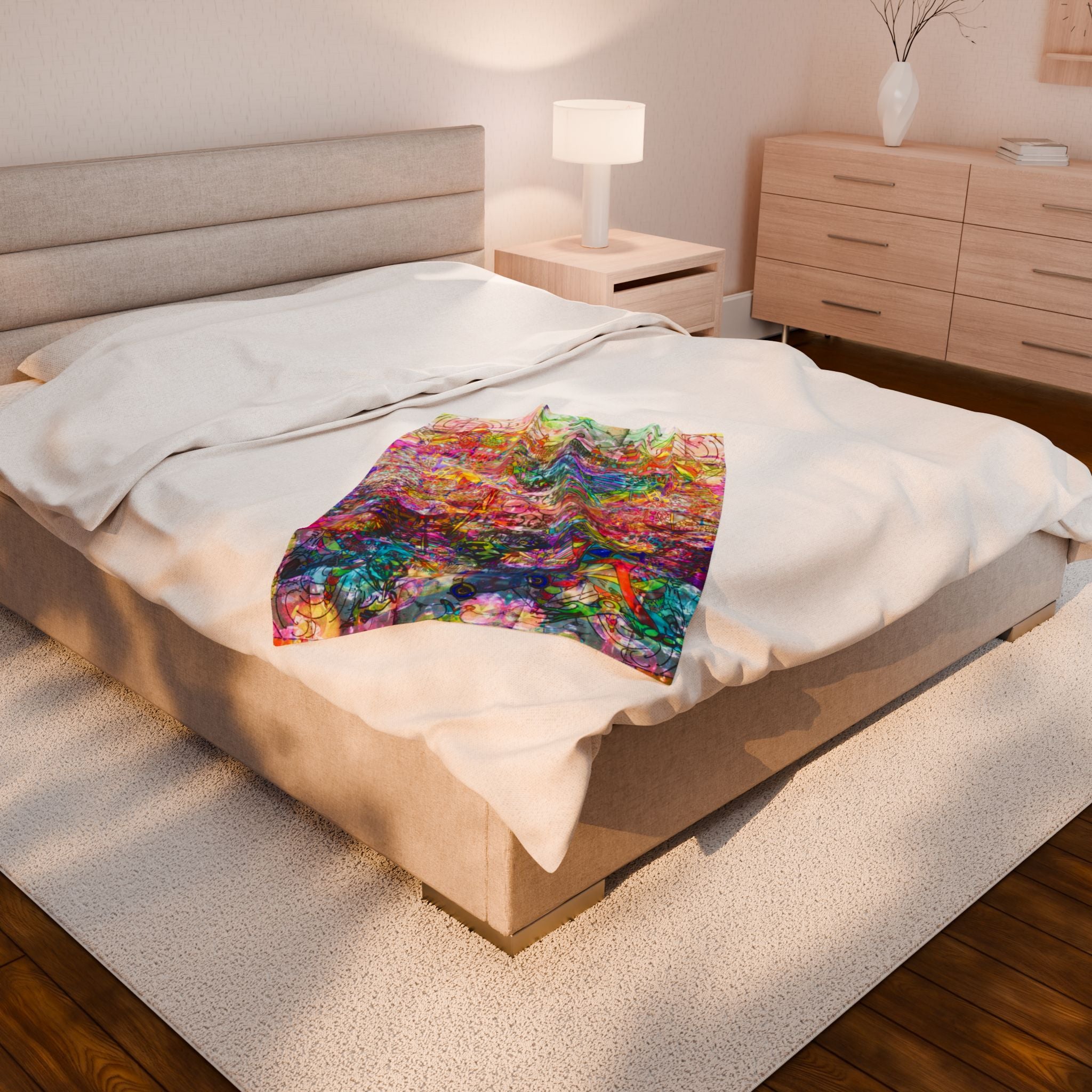 Dance Like There's No Tomorrow Plush Blanket — Colorful Abstract Art Throw