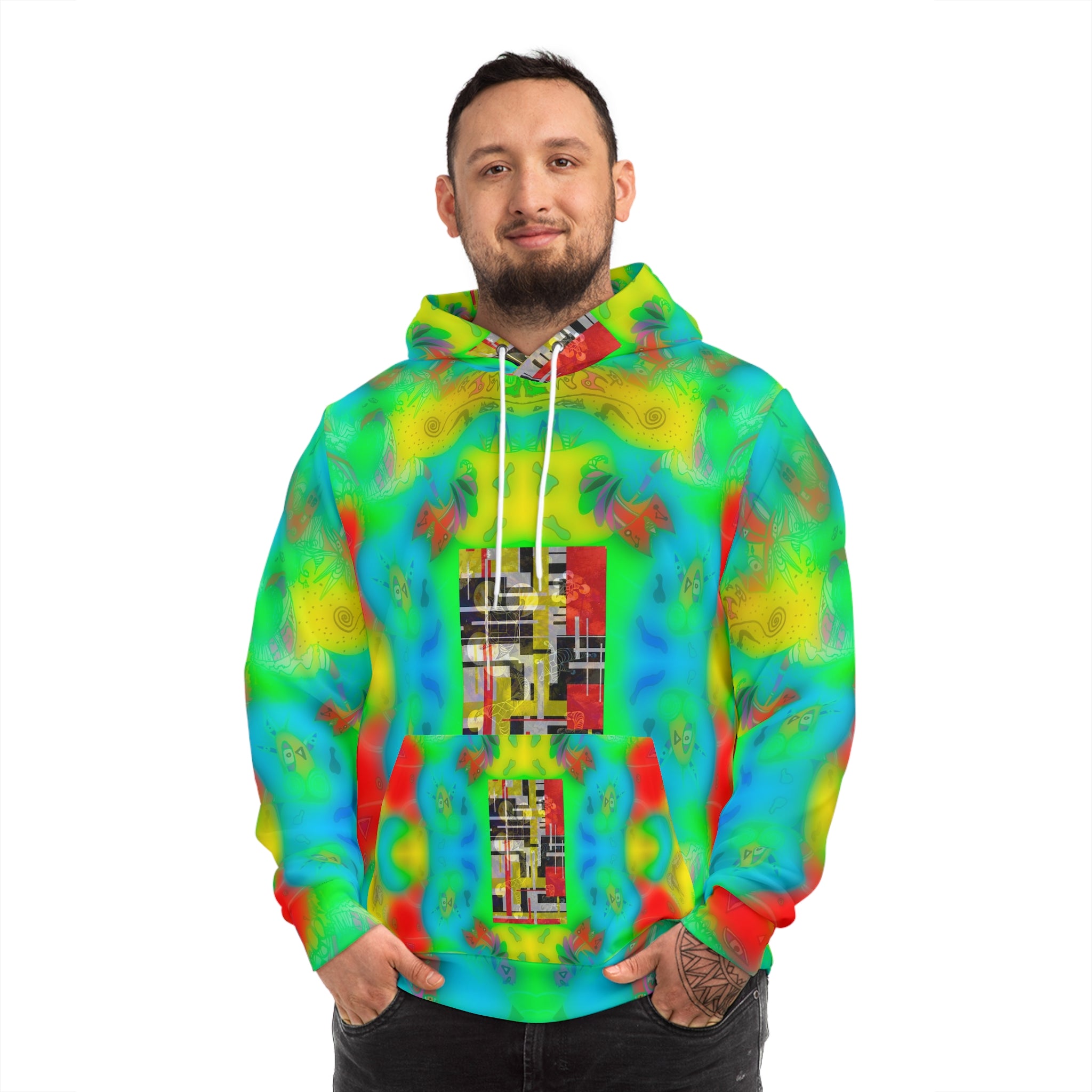 Super Novelty 453 - Psychedelic Tie-Dye Hoodie — Vibrant Abstract Graphic Pullover