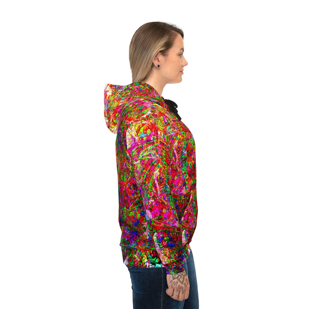 Neon Swirl Party Extravaganza Athletic Hoodie (AOP)