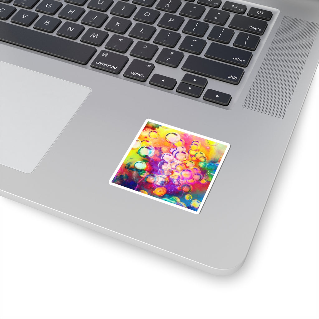 Lightning Bubbles 2 Sticker — Vibrant Rainbow Bubble Pattern for Laptops & Journals