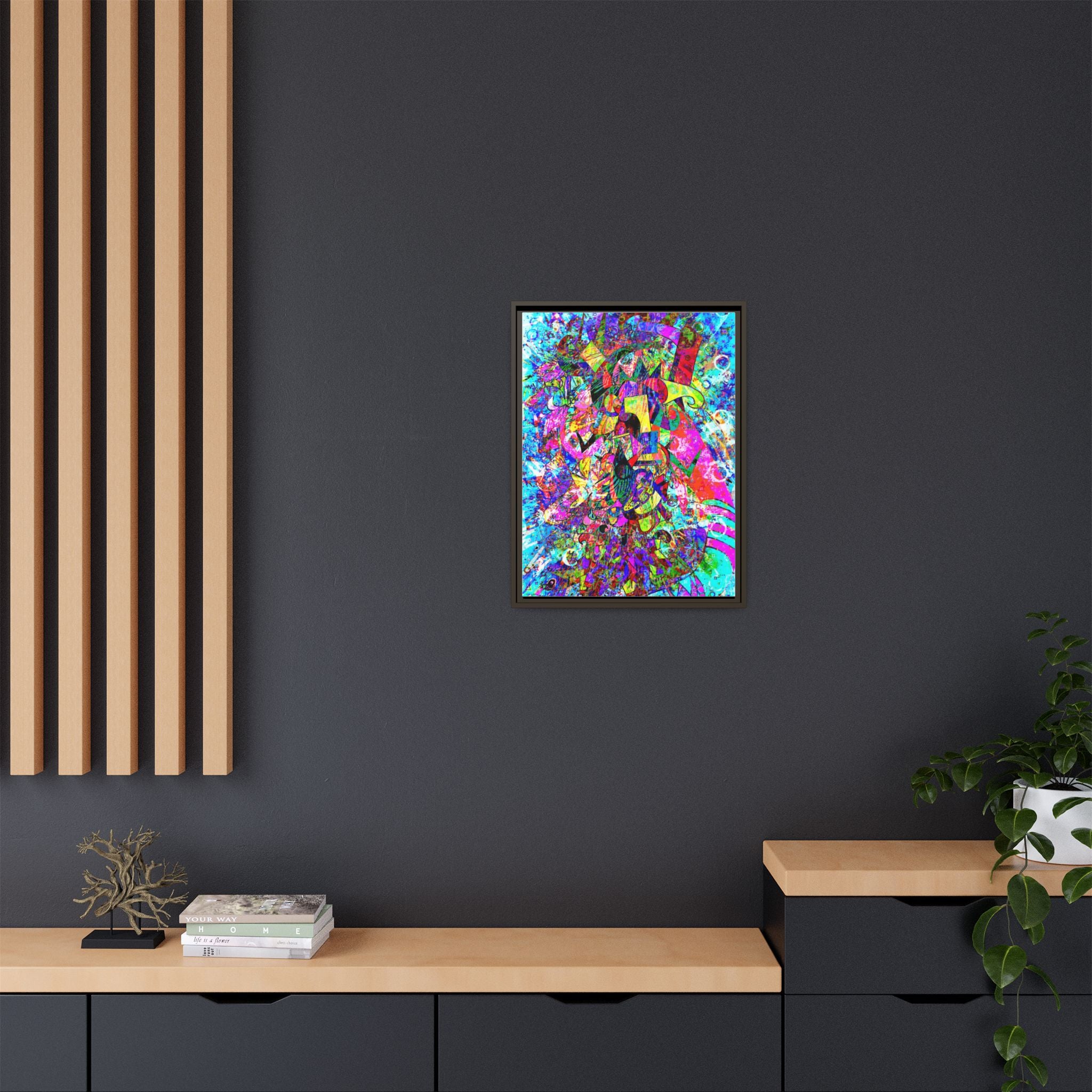 Love Monster Matte Canvas, Framed (Multi-color)