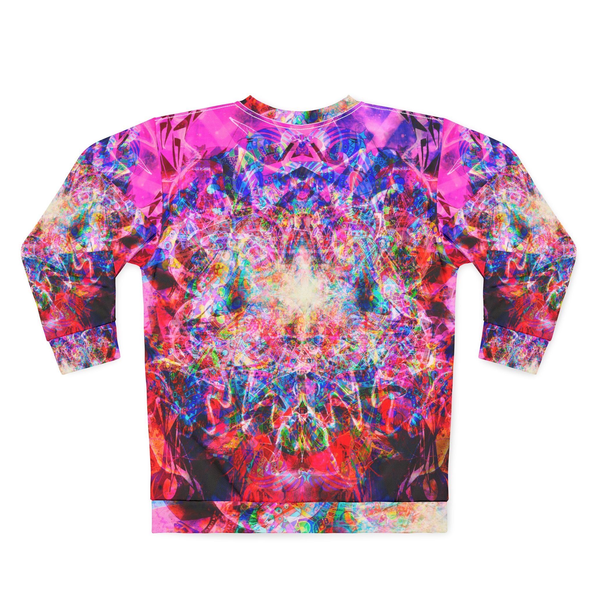 Arashaya - Psychedelic Kaleidoscope Sweatshirt — Vibrant All-Over Print Crewneck