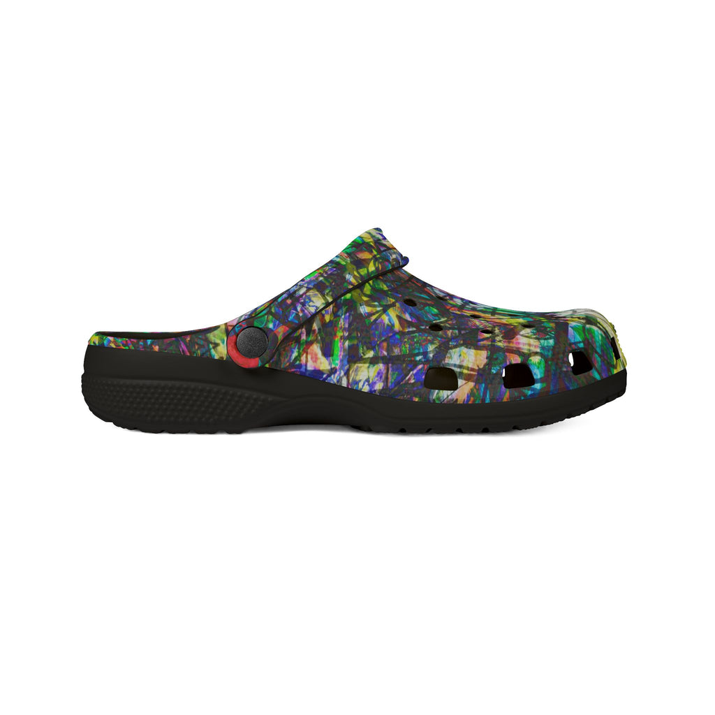 The Real Time Is Now 2015 - Abstract Colorful Garden EVA Foam Clogs — Lightweight Printed Slip-On Shoes