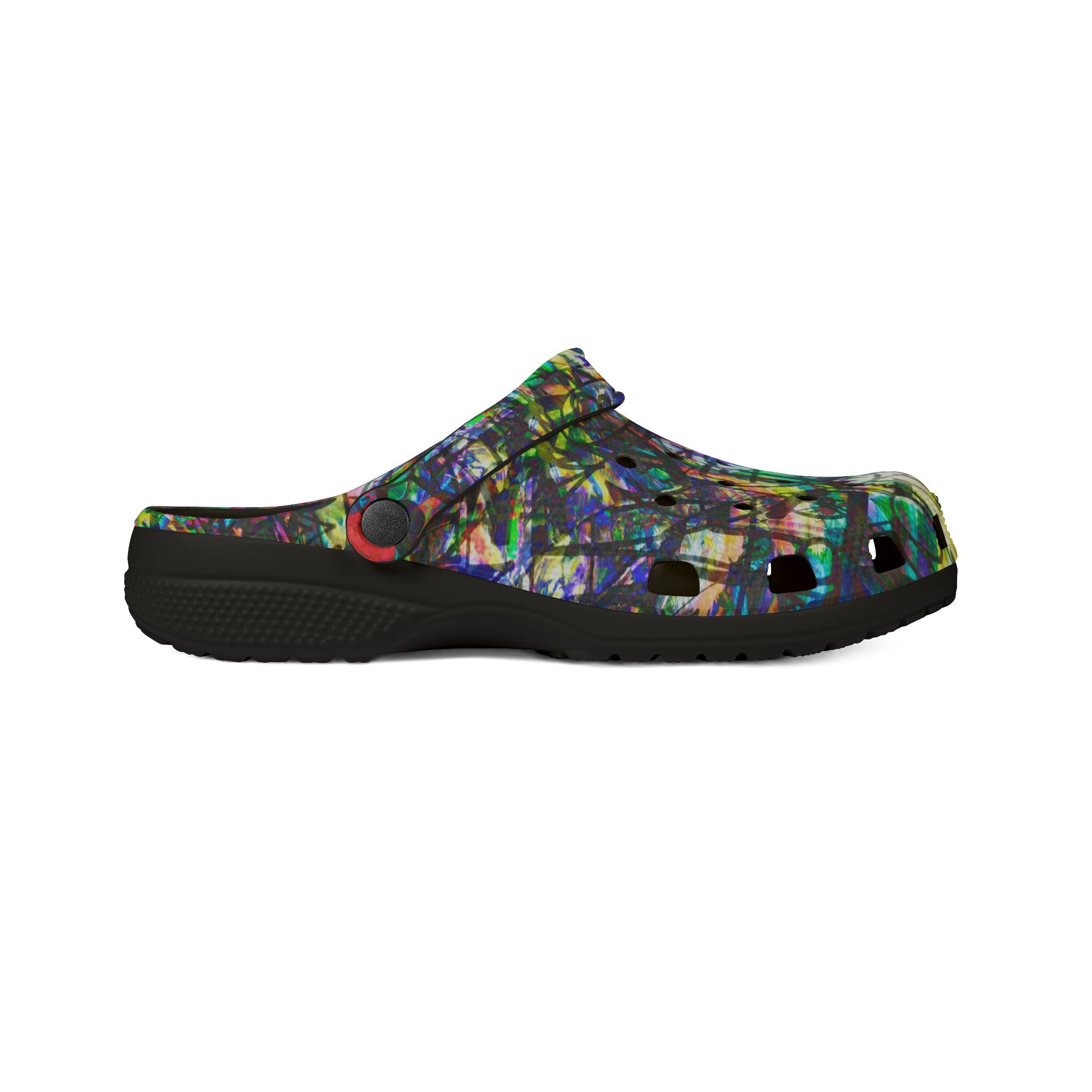The Real Time Is Now 2015 - Abstract Colorful Garden EVA Foam Clogs — Lightweight Printed Slip-On Shoes