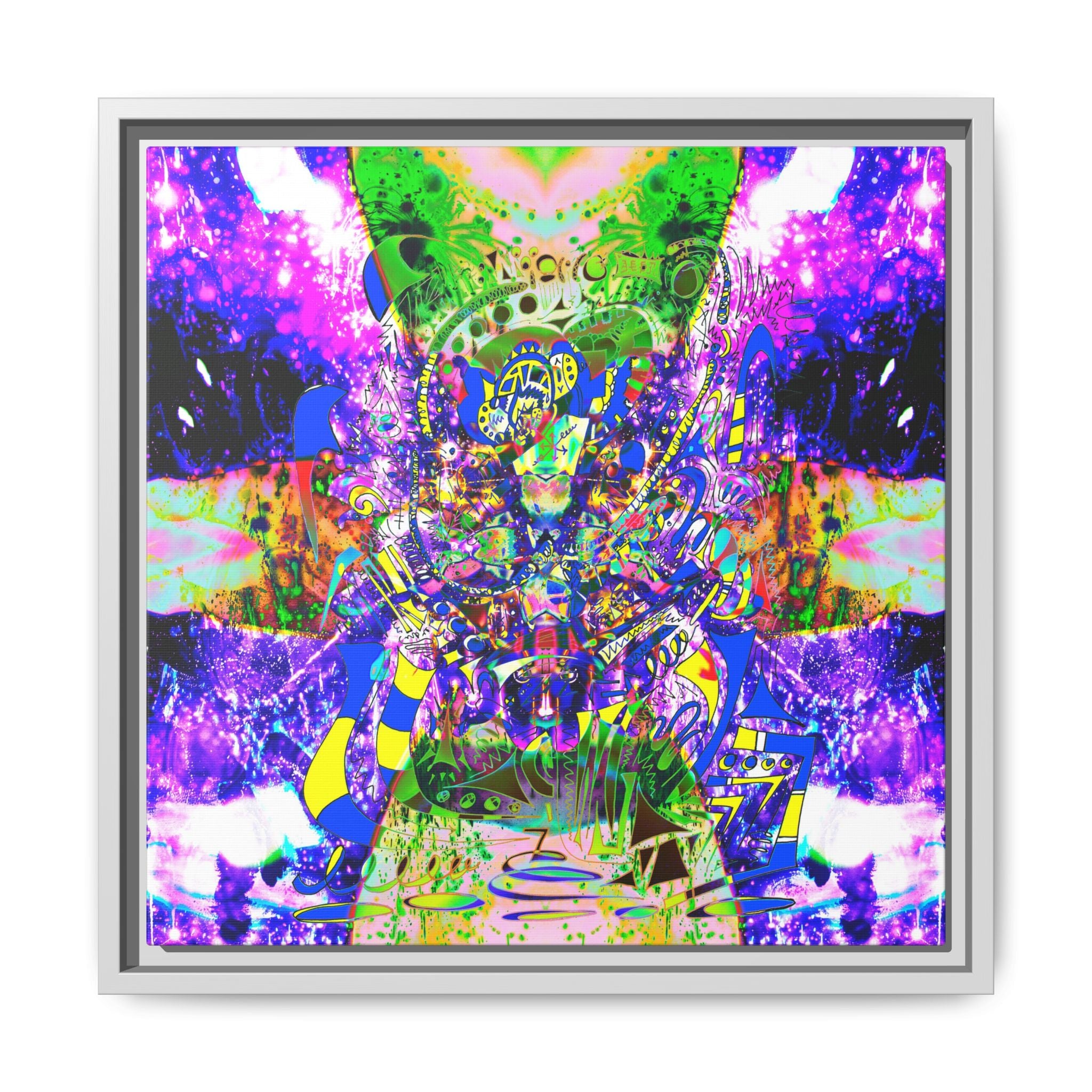 Alien Darkness 9 Framed Canvas Art — Vibrant Multi-Color Wall Decor