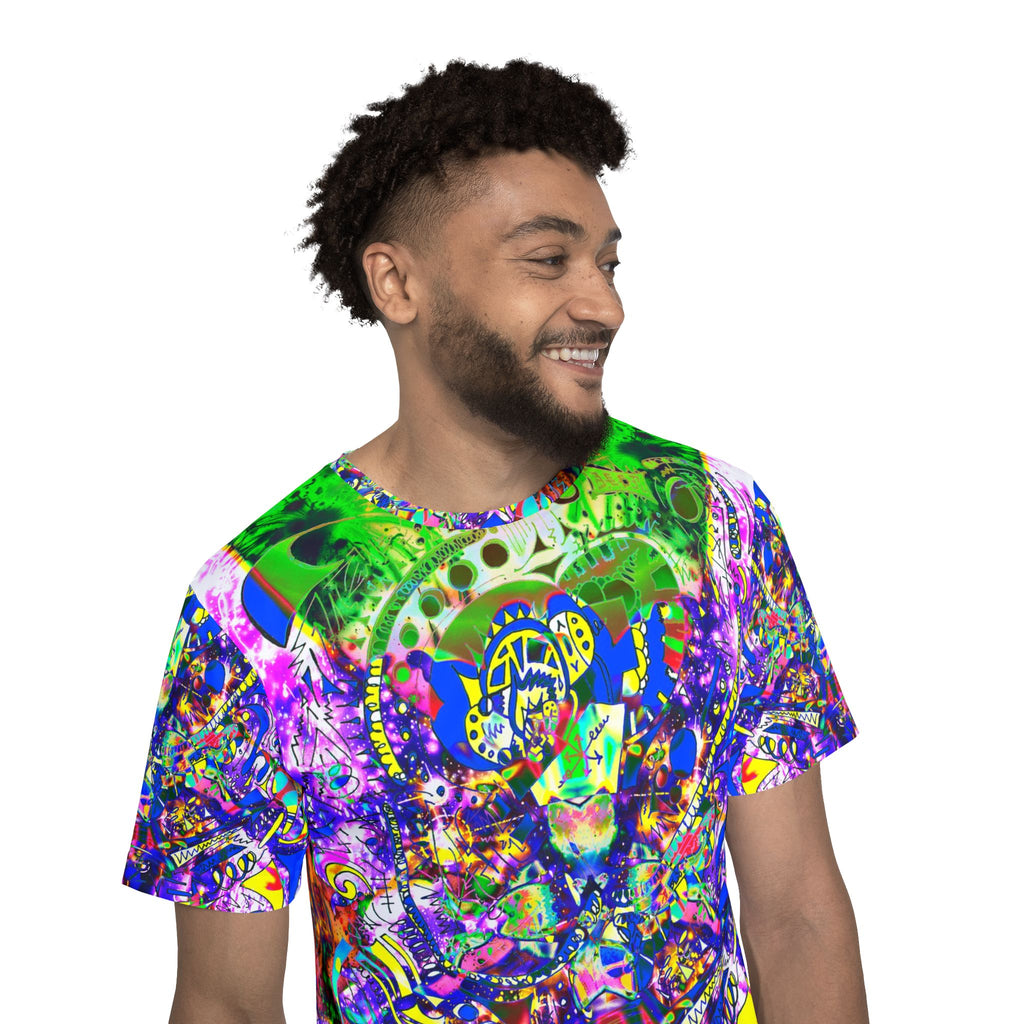 Alien Darkness 9 Psychedelic All-Over Print Men’s Jersey — Neon Abstract Love