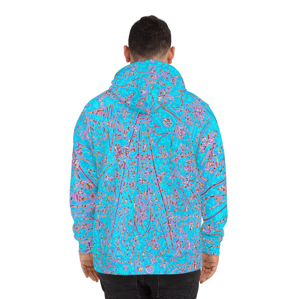 02 Blue Hoodie — All-Over Print Abstract Streetwear