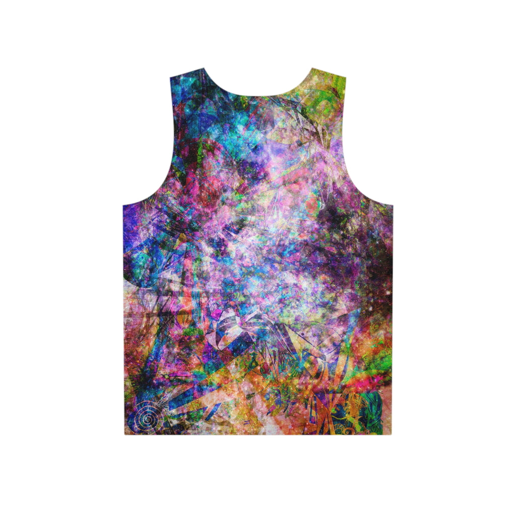 Space Shower 2 - Psychedelic All-Over Print Tank Top — Colorful Abstract Tie-Dye Festival Shirt