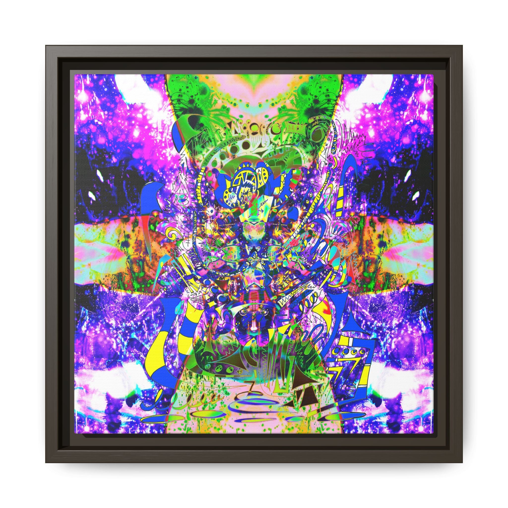Alien Darkness 9 Framed Canvas Art — Vibrant Multi-Color Wall Decor