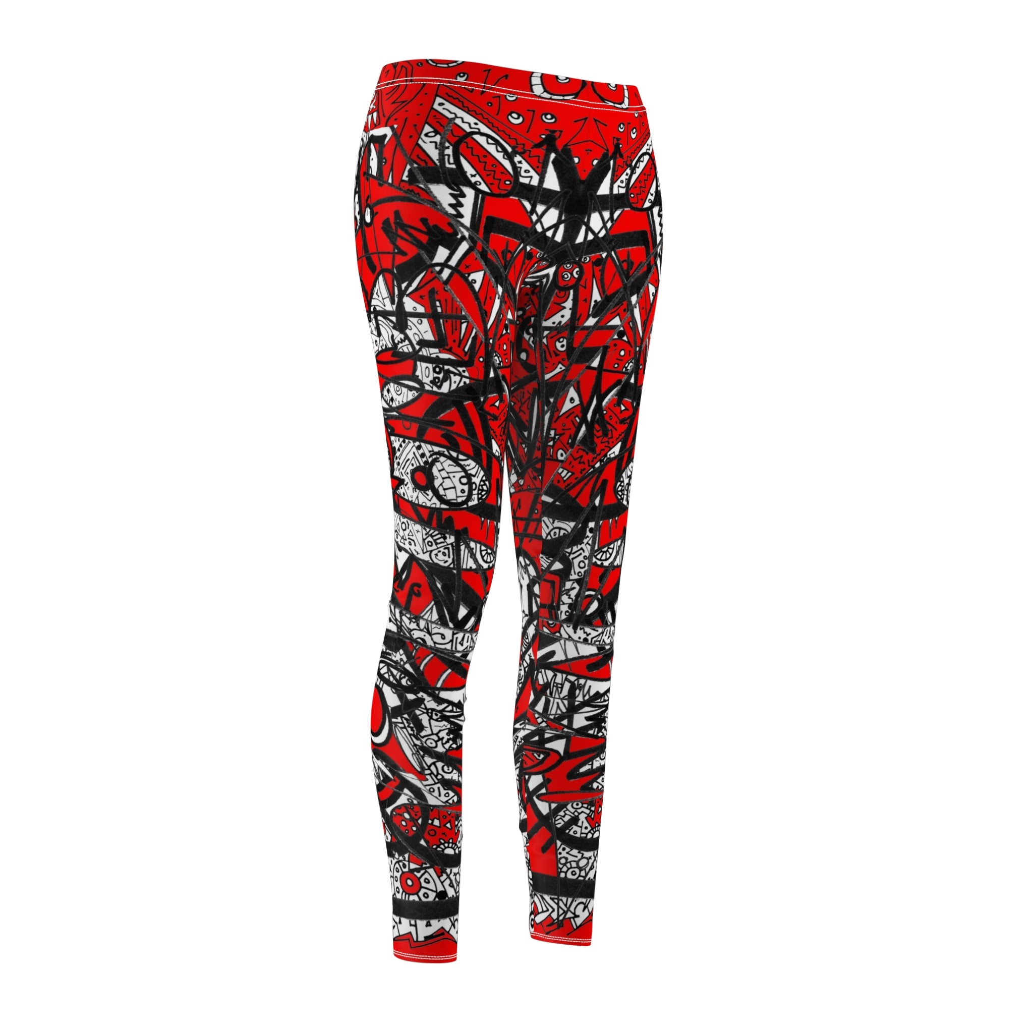 Nobody Touches Nothin' (Red Version 2) Leggings — Women's All-Over Print Casual Leggings