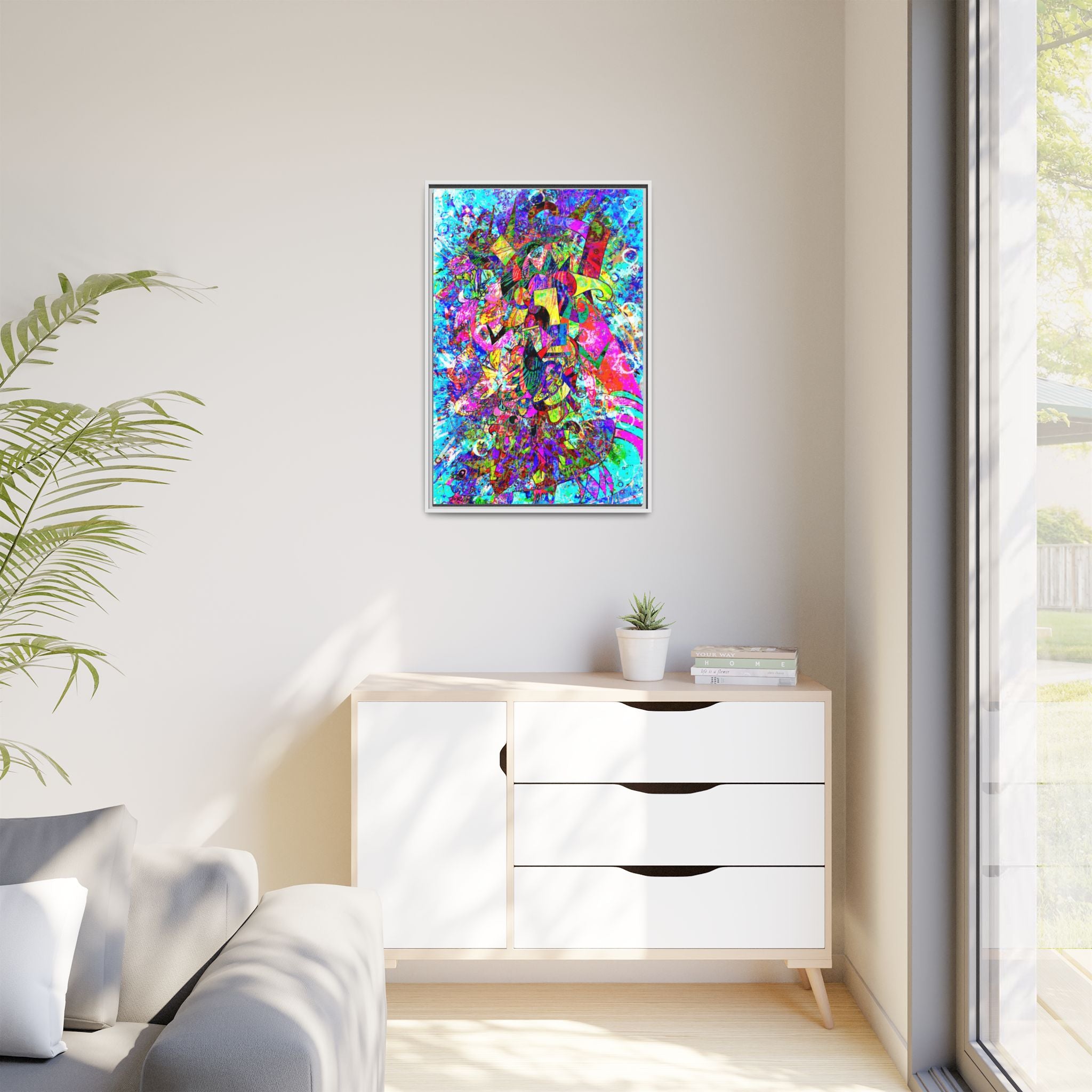 Love Monster Matte Canvas, Framed (Multi-color)