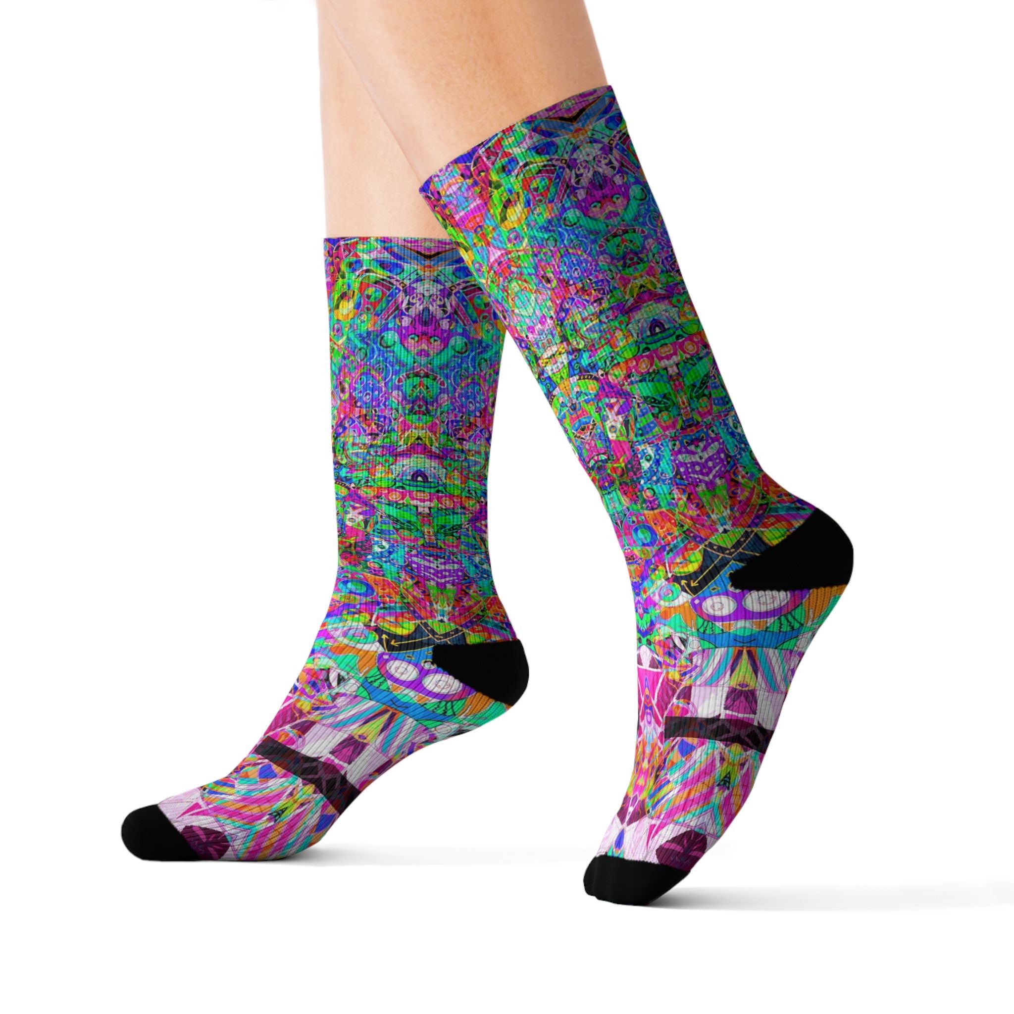 Floating Forever 2 Socks — Vibrant Tie-Dye Pattern Crew Socks