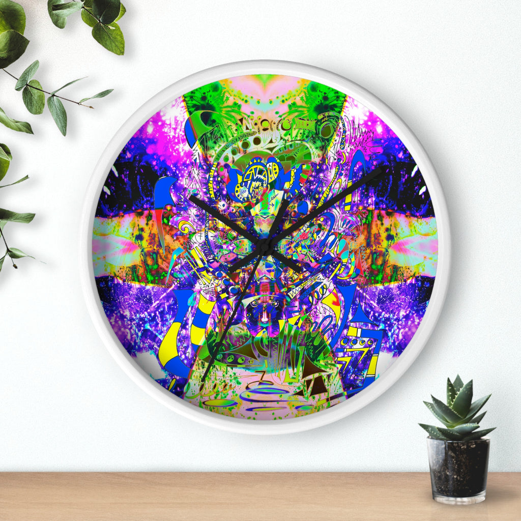 Alien Darkness 9 Wall Clock — Vibrant Neon Art Timepiece