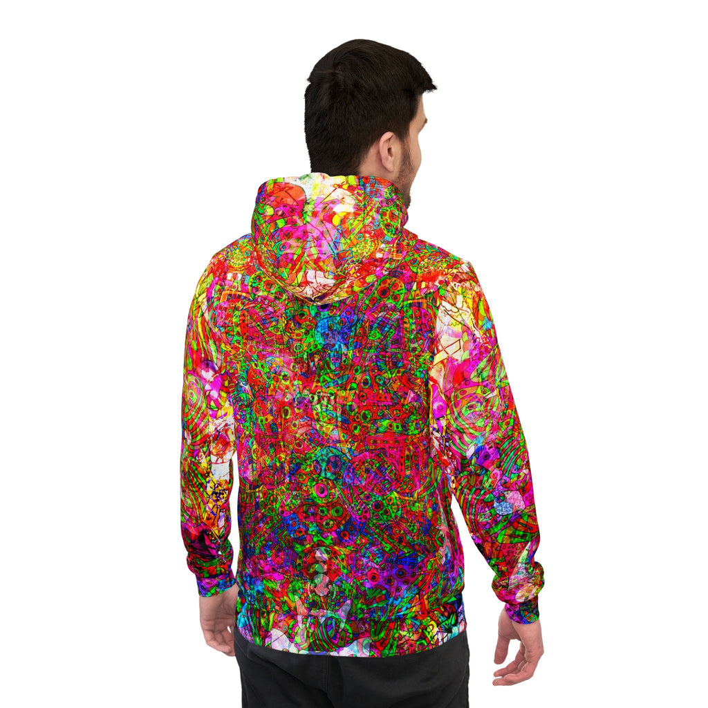 Neon Swirl Party Extravaganza Athletic Hoodie (AOP)