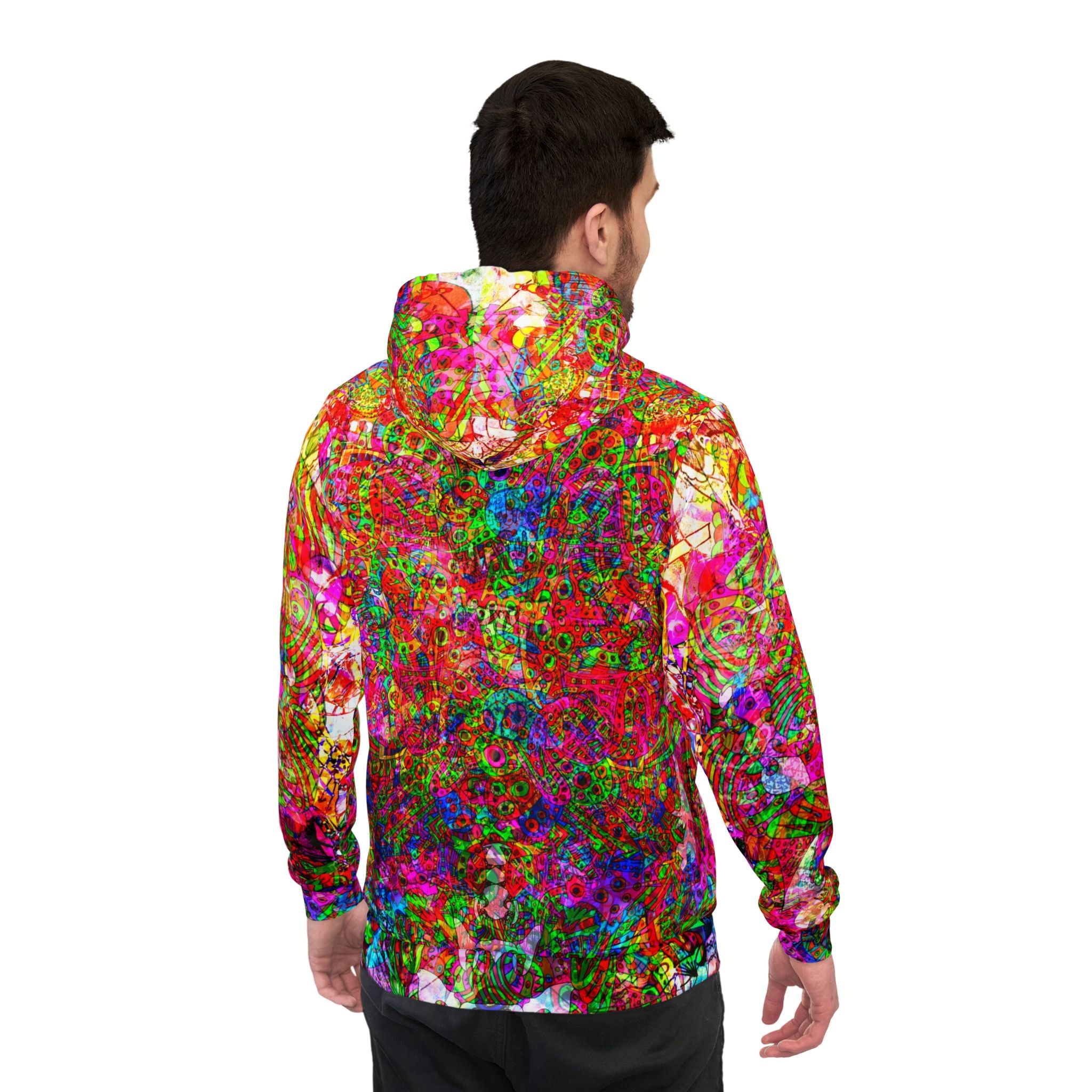 Neon Swirl Party Extravaganza Athletic Hoodie (AOP)