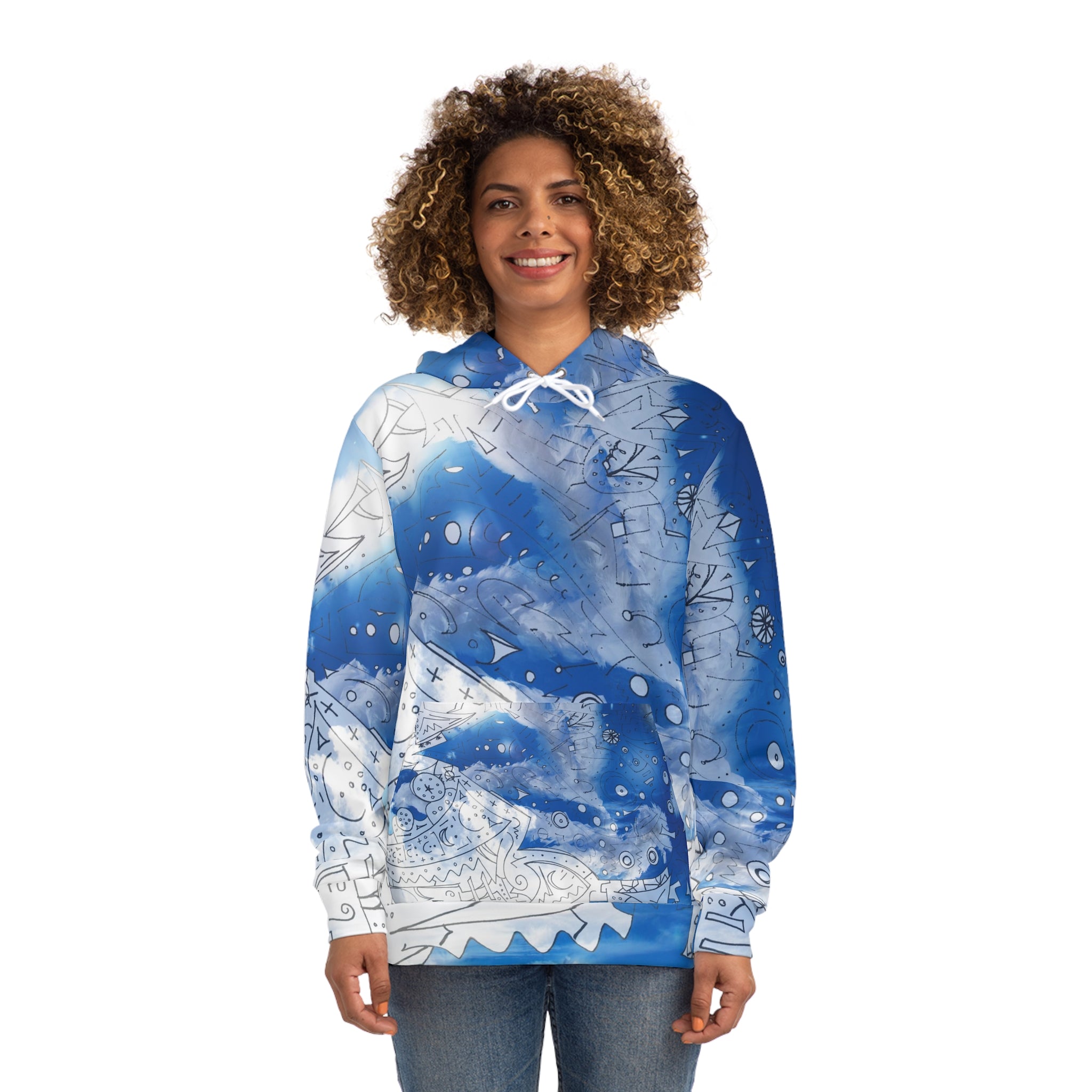White Heaven White Clouds Hoodie — All-Over Print Fashion Hoodie