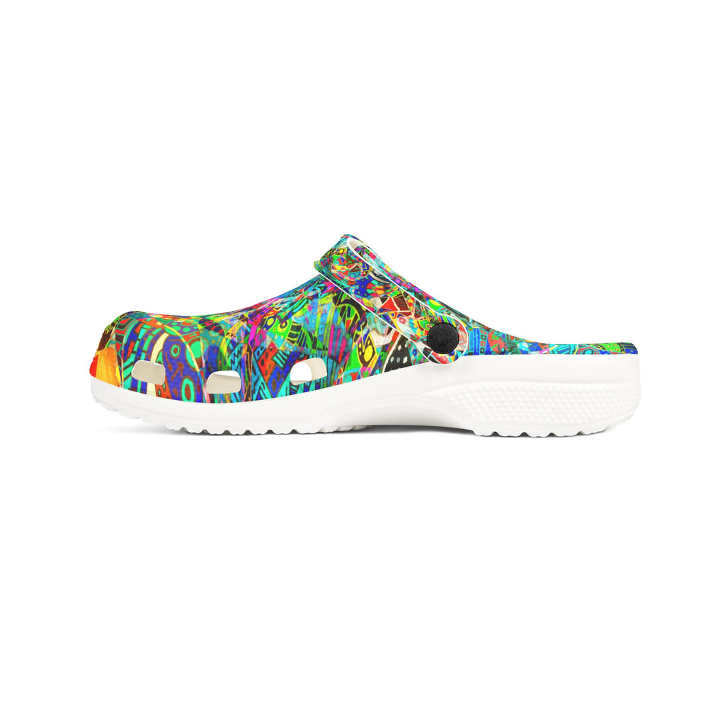 HYPERDIMENSIONAL SURFER - Colorful Abstract EVA Foam Clogs - Lightweight Garden & Beach Shoes
