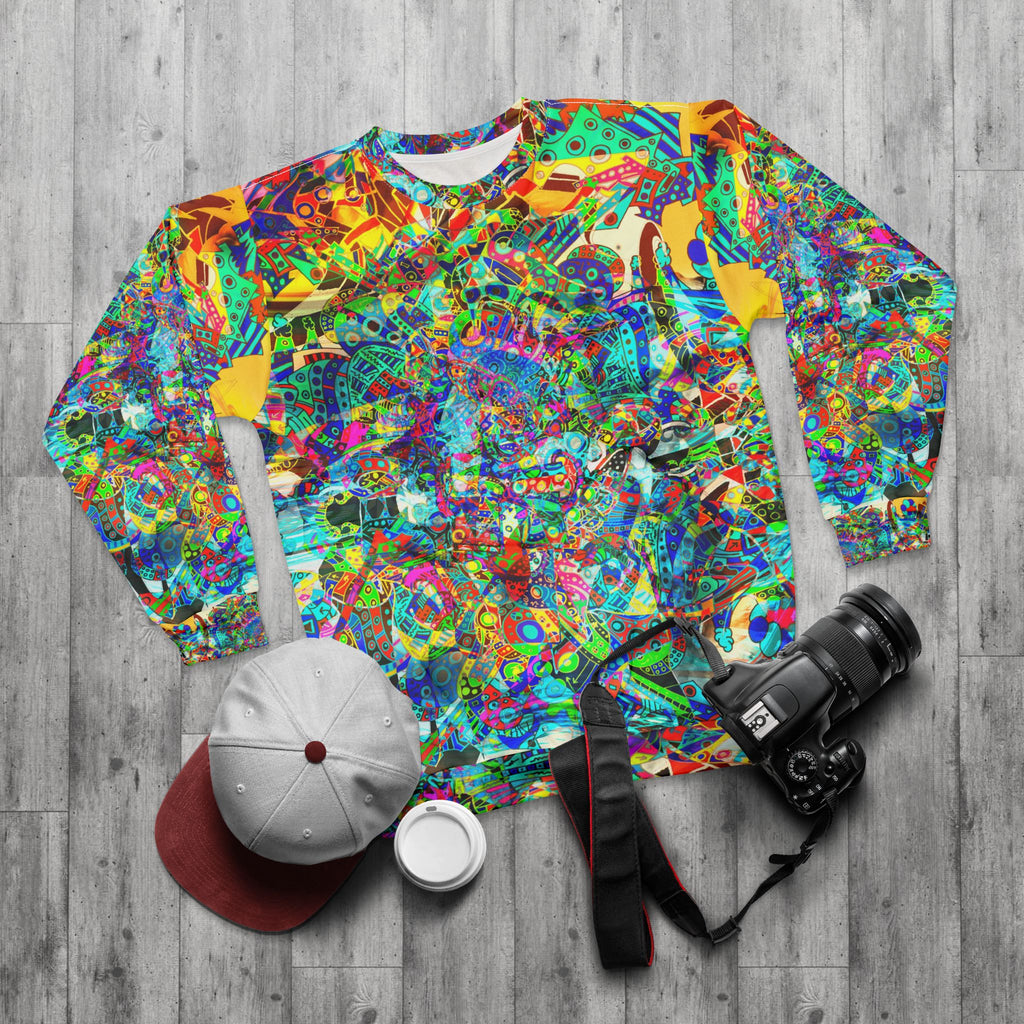 HYPERDIMENSIONAL SURFER - Psychedelic Abstract All-Over Print Sweatshirt