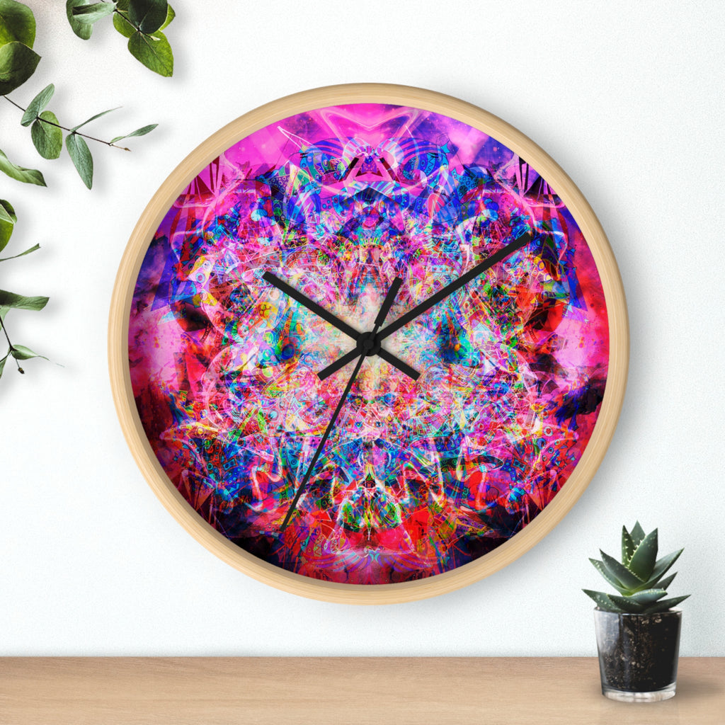 Arashaya - Psychedelic Kaleidoscope Wall Clock — Vibrant Abstract Art Timepiece