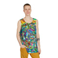 HYPERDIMENSIONAL SURFER - Psychedelic Abstract All-Over Print Tank Top — Colorful Festival Tank