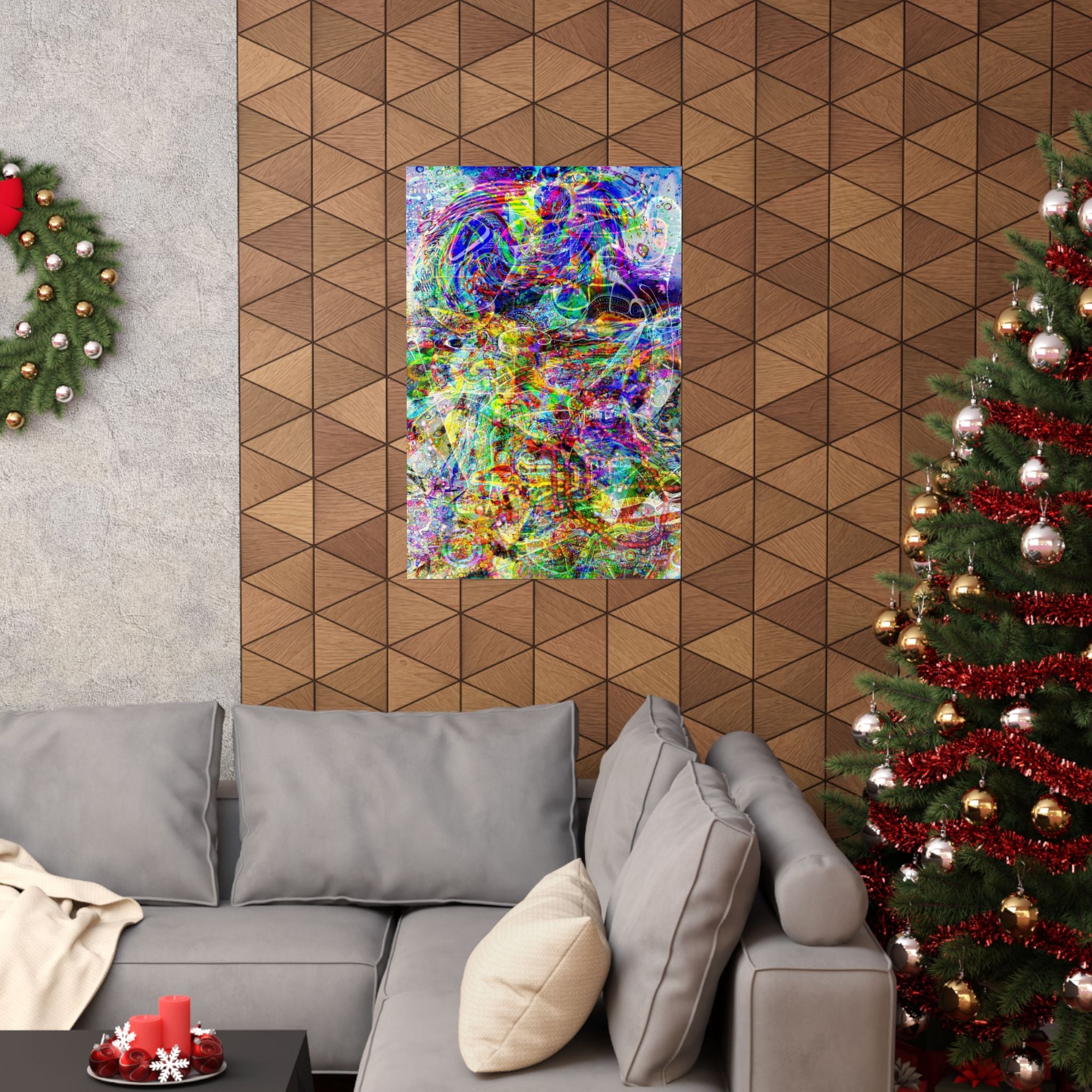 Barfing Golden Light (Collaboration with Vytas Sakalas) Vertical Poster — Vibrant Psychedelic Wall Art