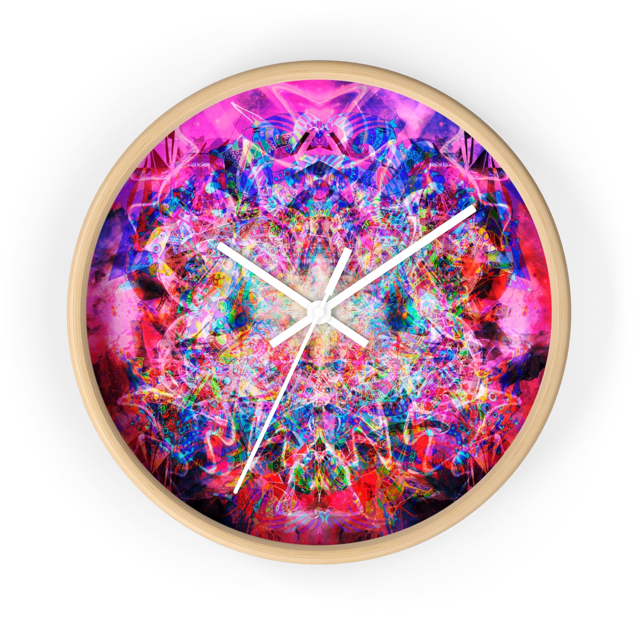 Arashaya - Psychedelic Kaleidoscope Wall Clock — Vibrant Abstract Art Timepiece