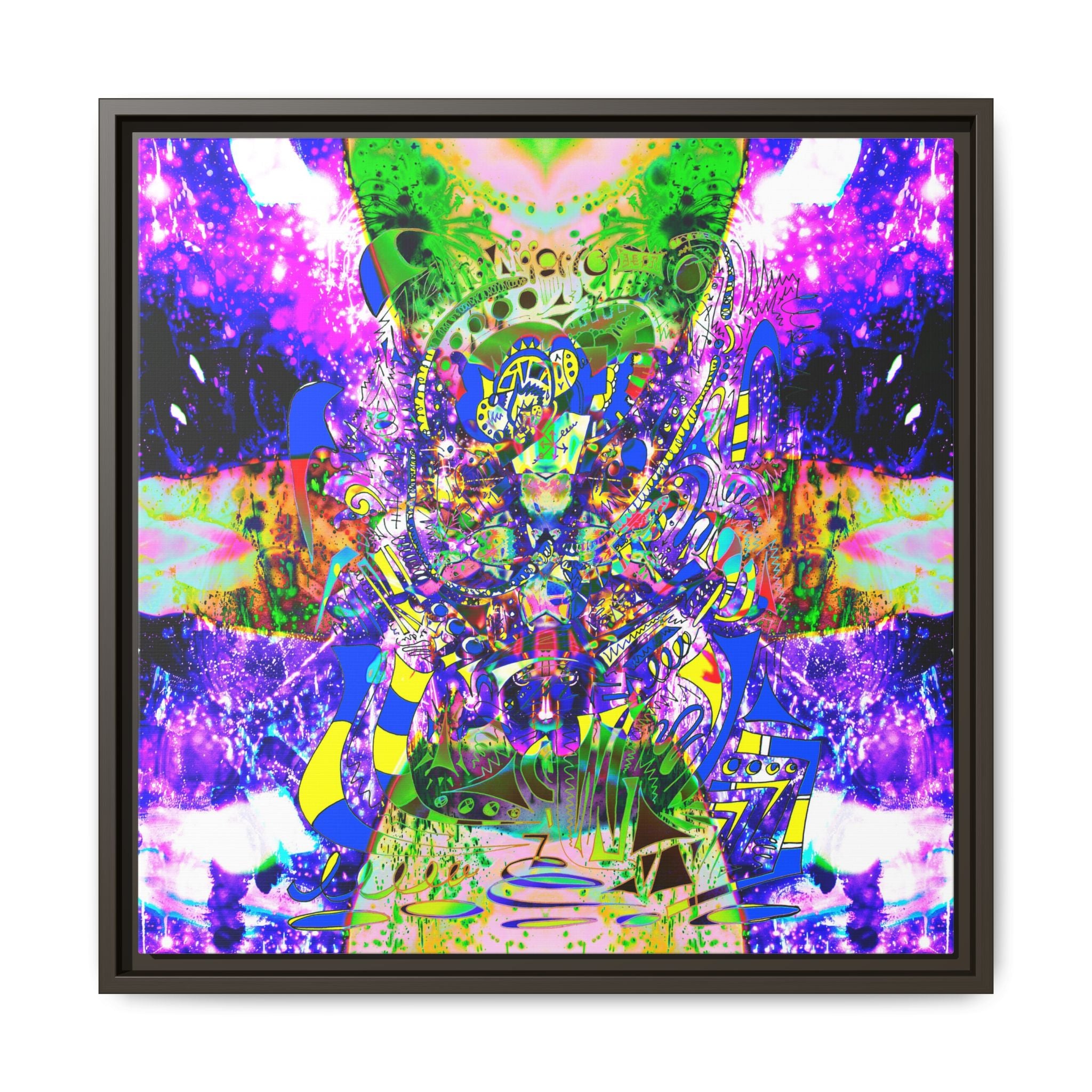 Alien Darkness 9 Framed Canvas Art — Vibrant Multi-Color Wall Decor