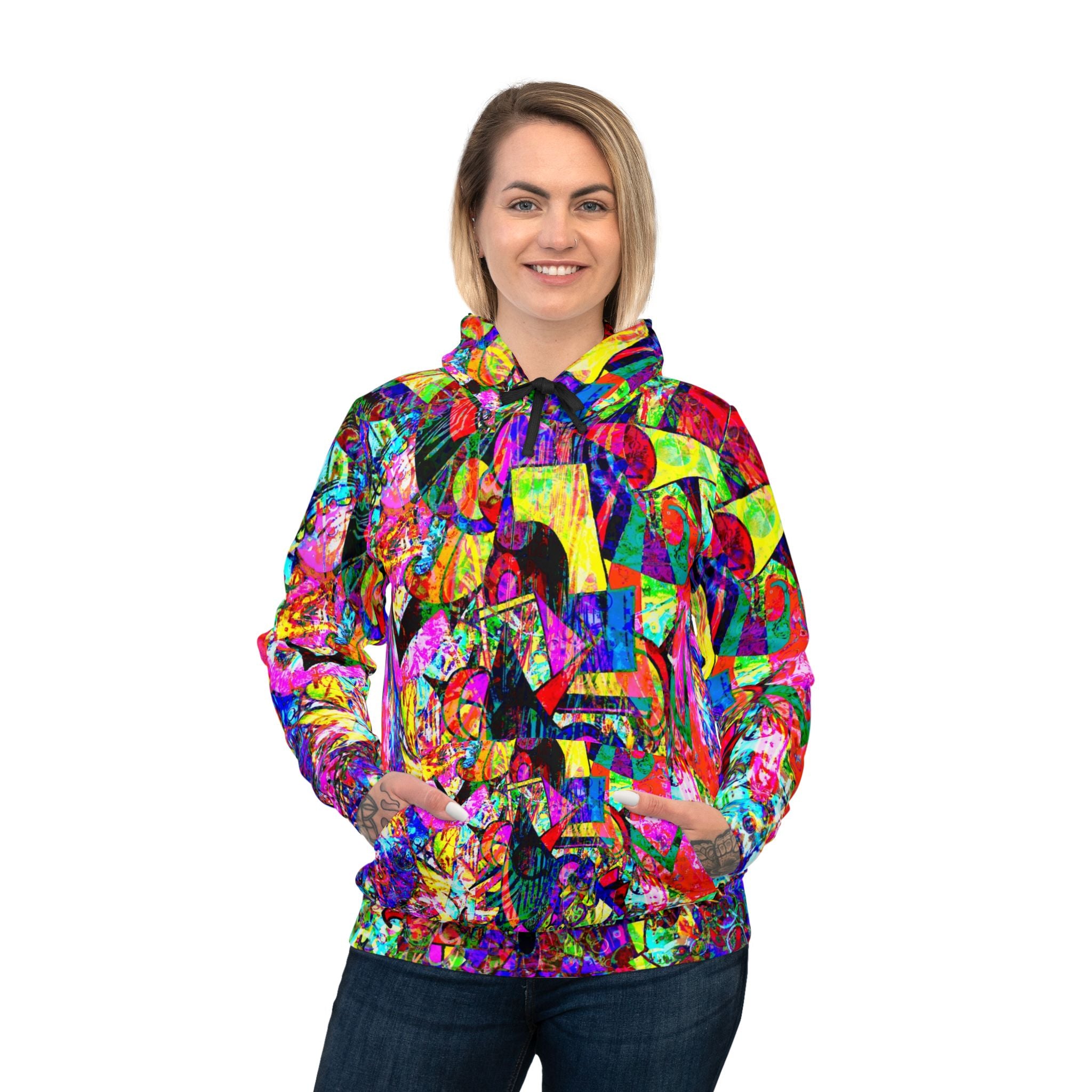 Love Monster Athletic Hoodie – Vibrant All-Over-Print Streetwear