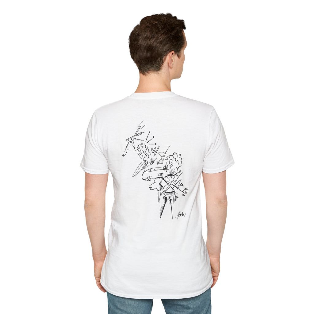 Dubstep Chicken T-Shirt — Minimal Black Sketch Graphic Tee