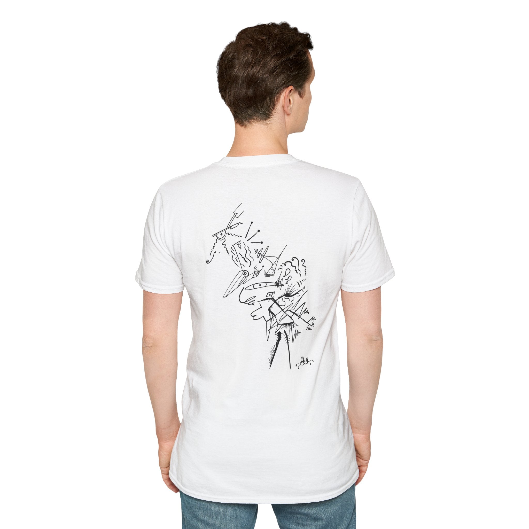 Dubstep Chicken T-Shirt — Minimal Black Sketch Graphic Tee