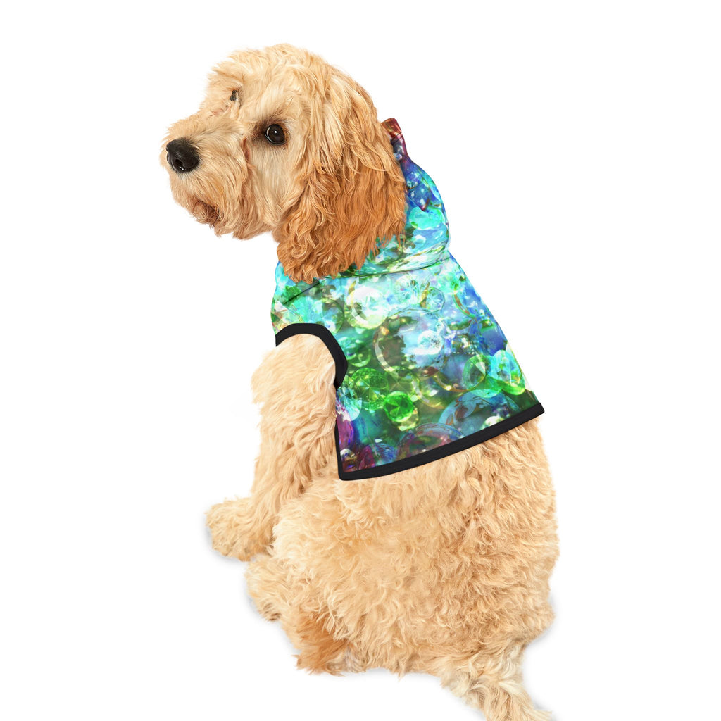 Bubbles Galore 7 Pet Hoodie — Aqua Blue Bubble Print Dog & Cat Hoodie