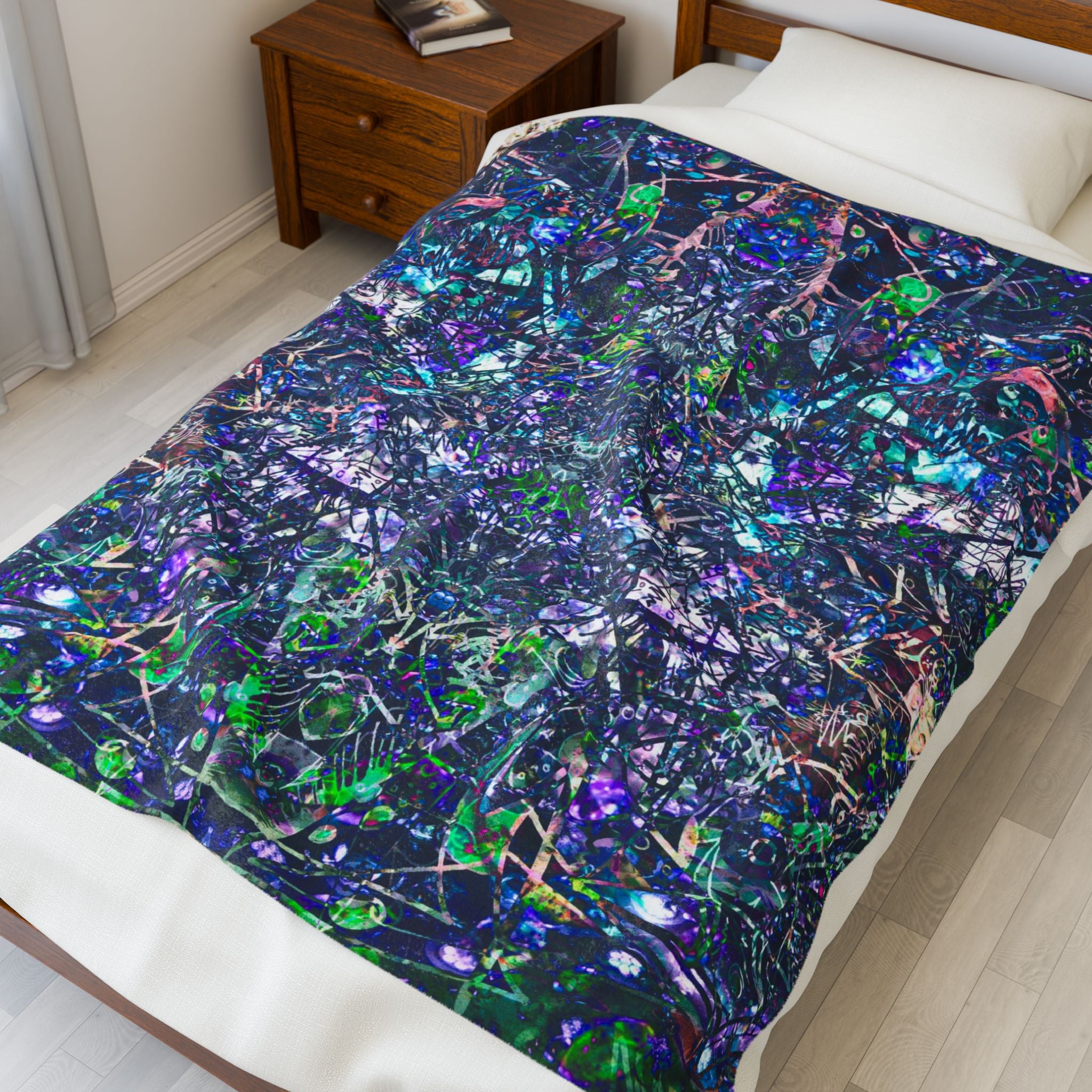 KAWABONGA Plush Blanket — Abstract Cosmic Throw