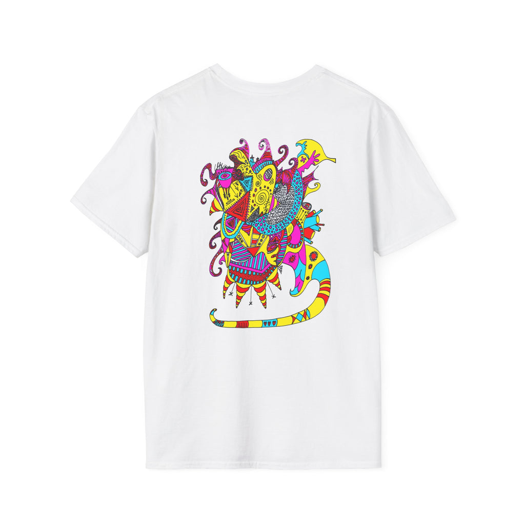 Neon Masquerade T-Shirt — Colorful Abstract Graphic Tee