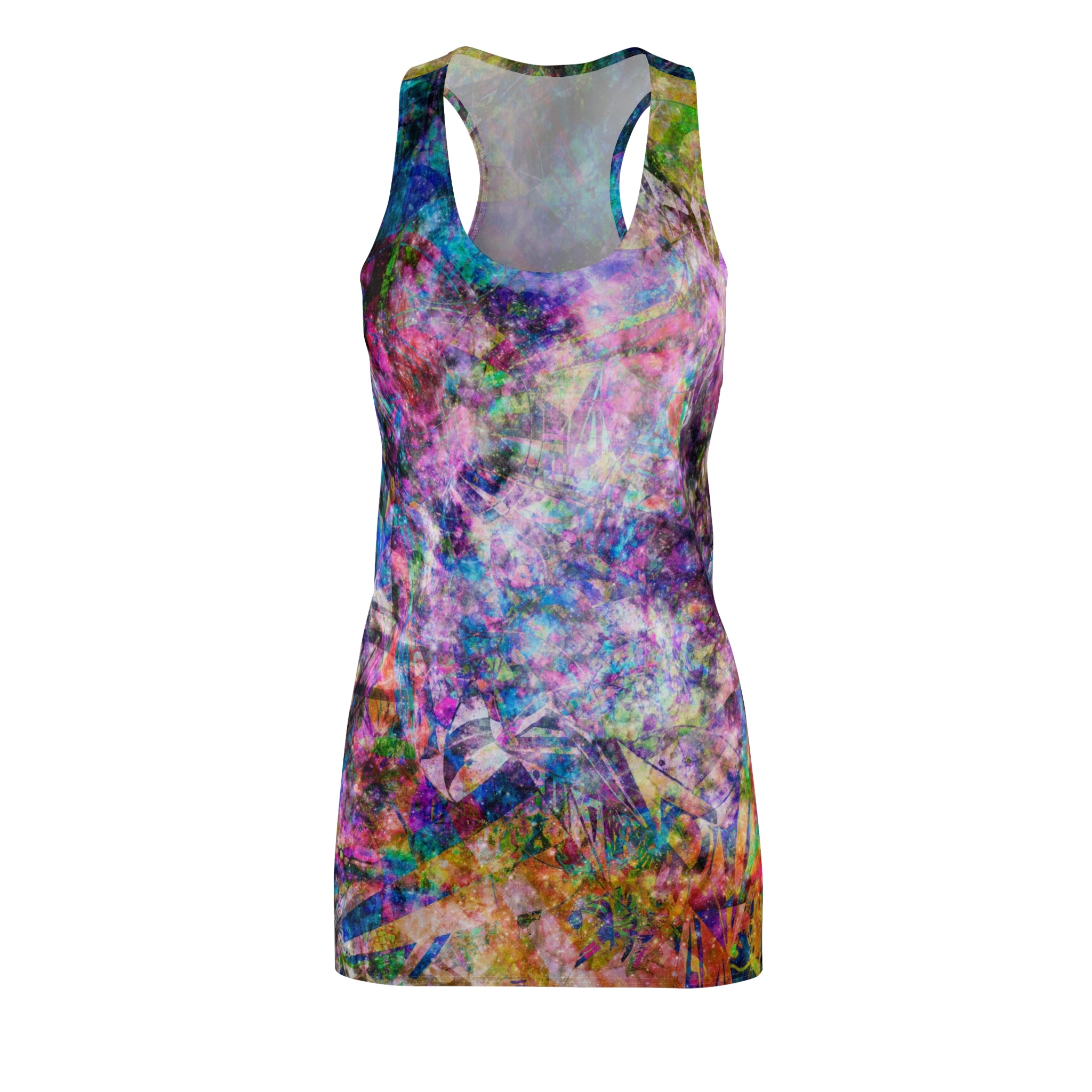 Space Shower 2 Women's Cut & Sew Racerback Dress