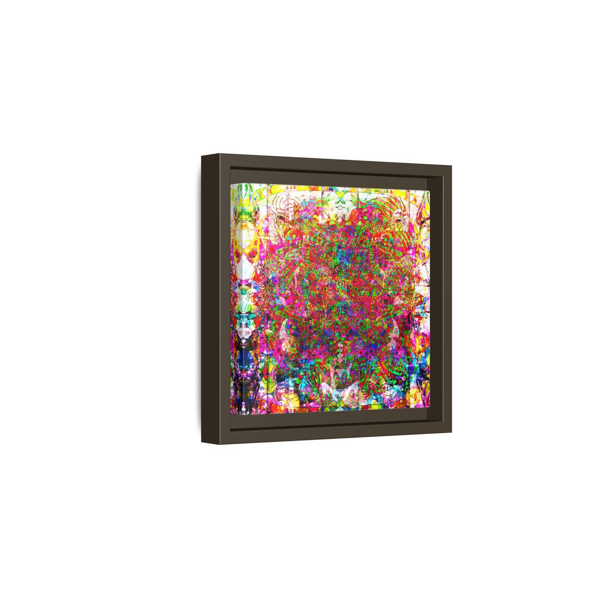 Neon Swirl Party Extravaganza Canvas Art — Vibrant Kaleidoscope Wall Print