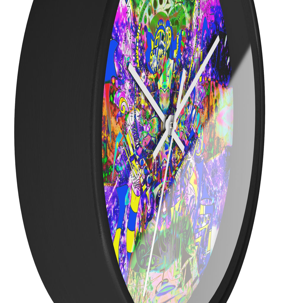Alien Darkness 9 Wall Clock — Vibrant Neon Art Timepiece
