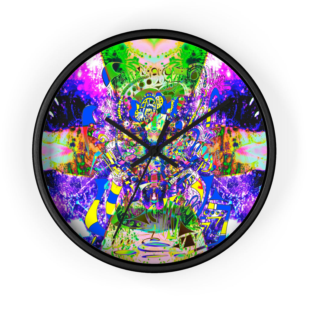 Alien Darkness 9 Wall Clock — Vibrant Neon Art Timepiece