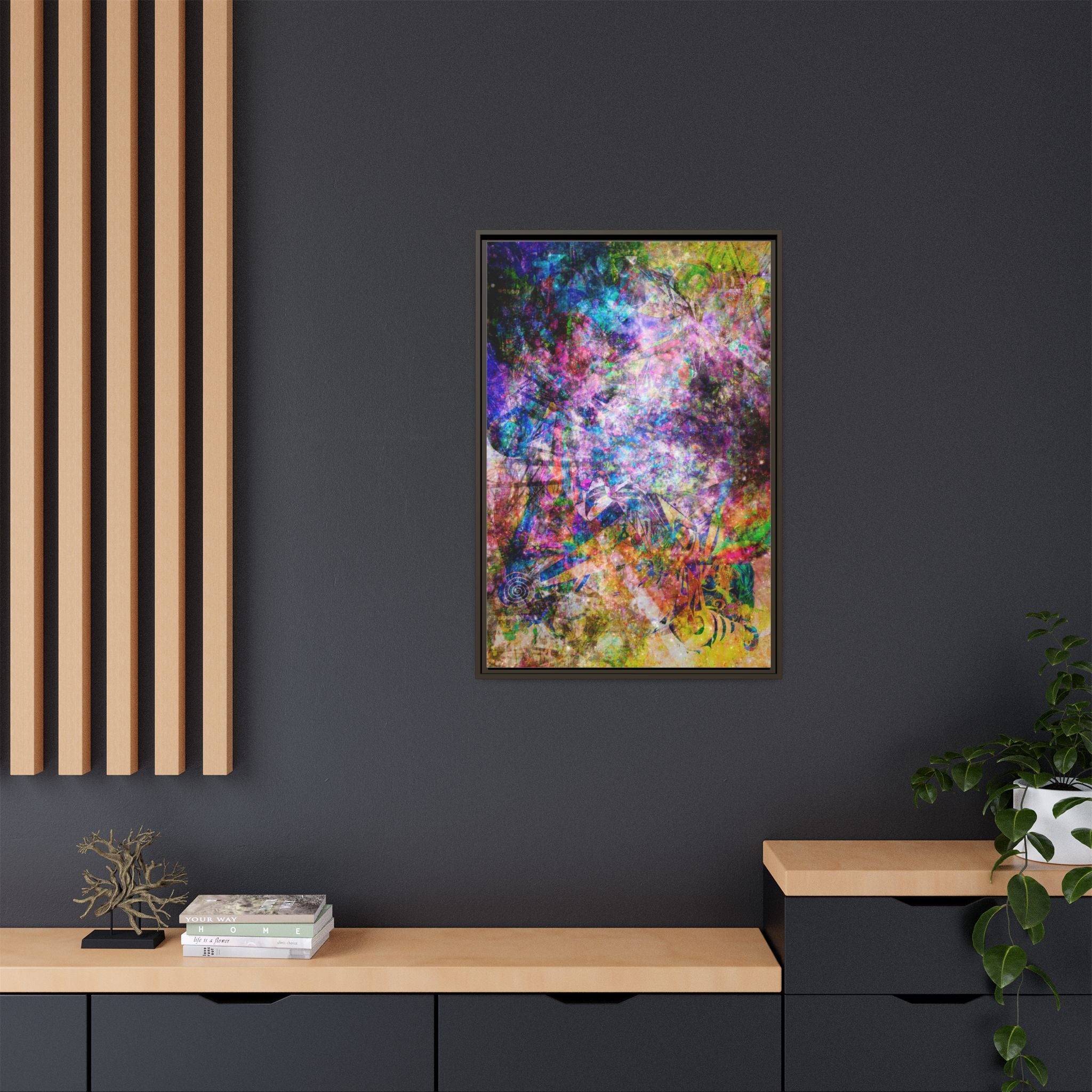 Space Shower 2 Canvas Art – Vibrant Textured Wall Décor
