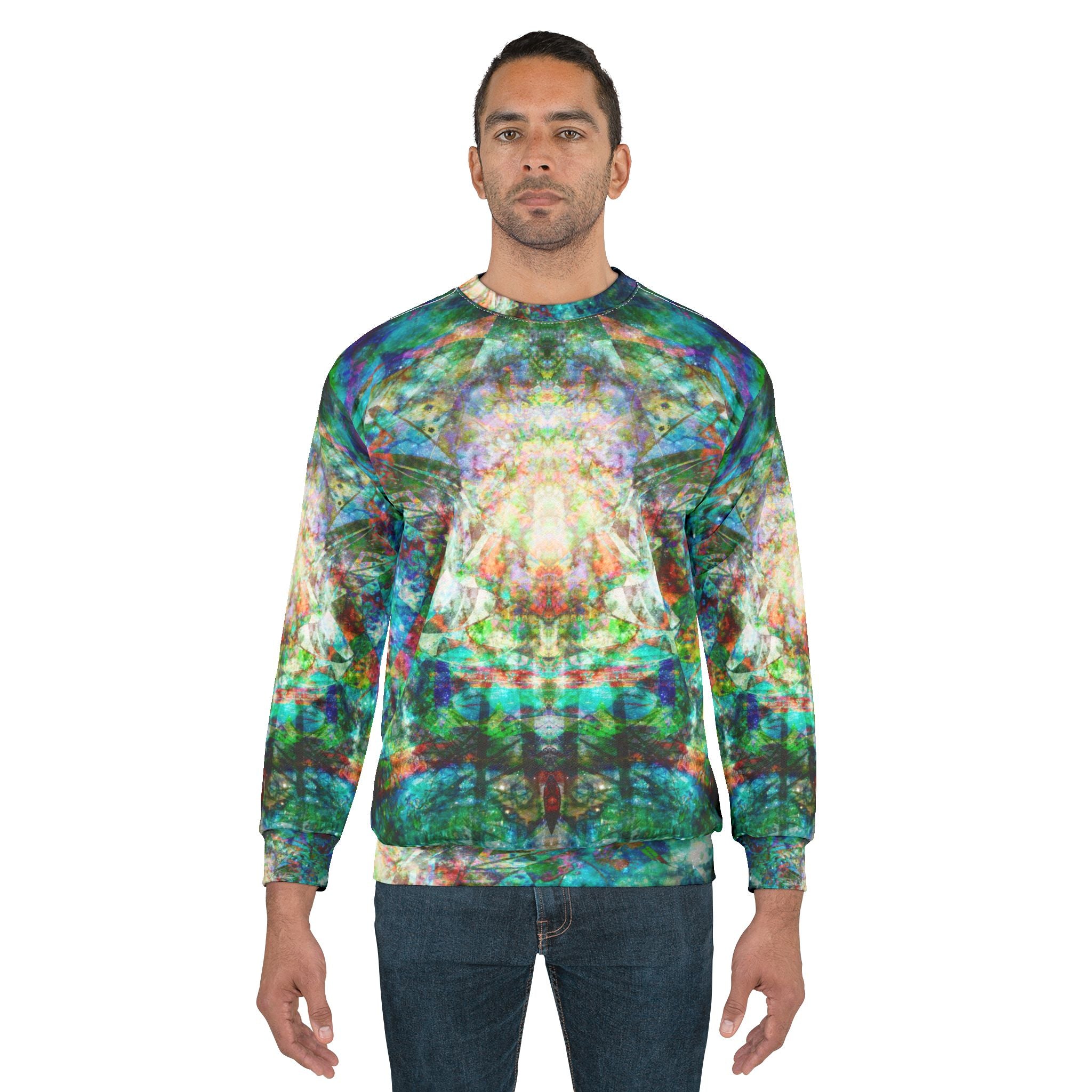 Hyperdimensional Pinball - All-Over Print Sweatshirt — Psychedelic Kaleidoscope Art Crewneck